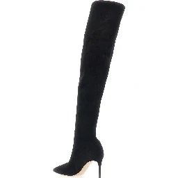 JULIA black High boots with pointed design in eco-suede for women