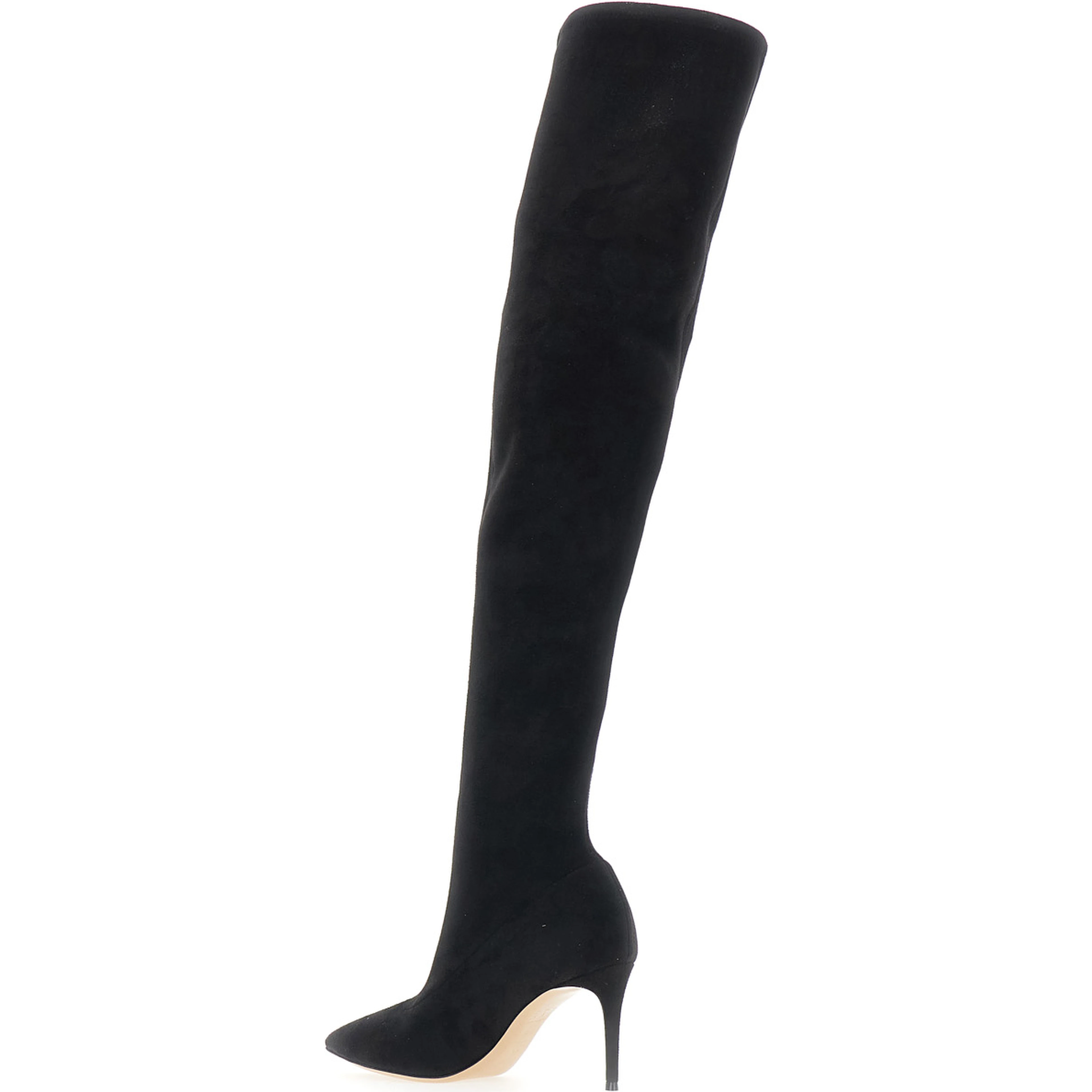 JULIA black High boots with pointed design in eco-suede for women