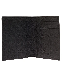 Cardholder Grain de Poudre Black with Logo Embossed in Leather for Men
