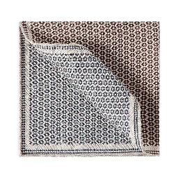 Multicolor Pocket square with Chevron motif and geometric print in silk for men