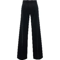 SAMUEL Black Pants with side closure in Velvet for men
