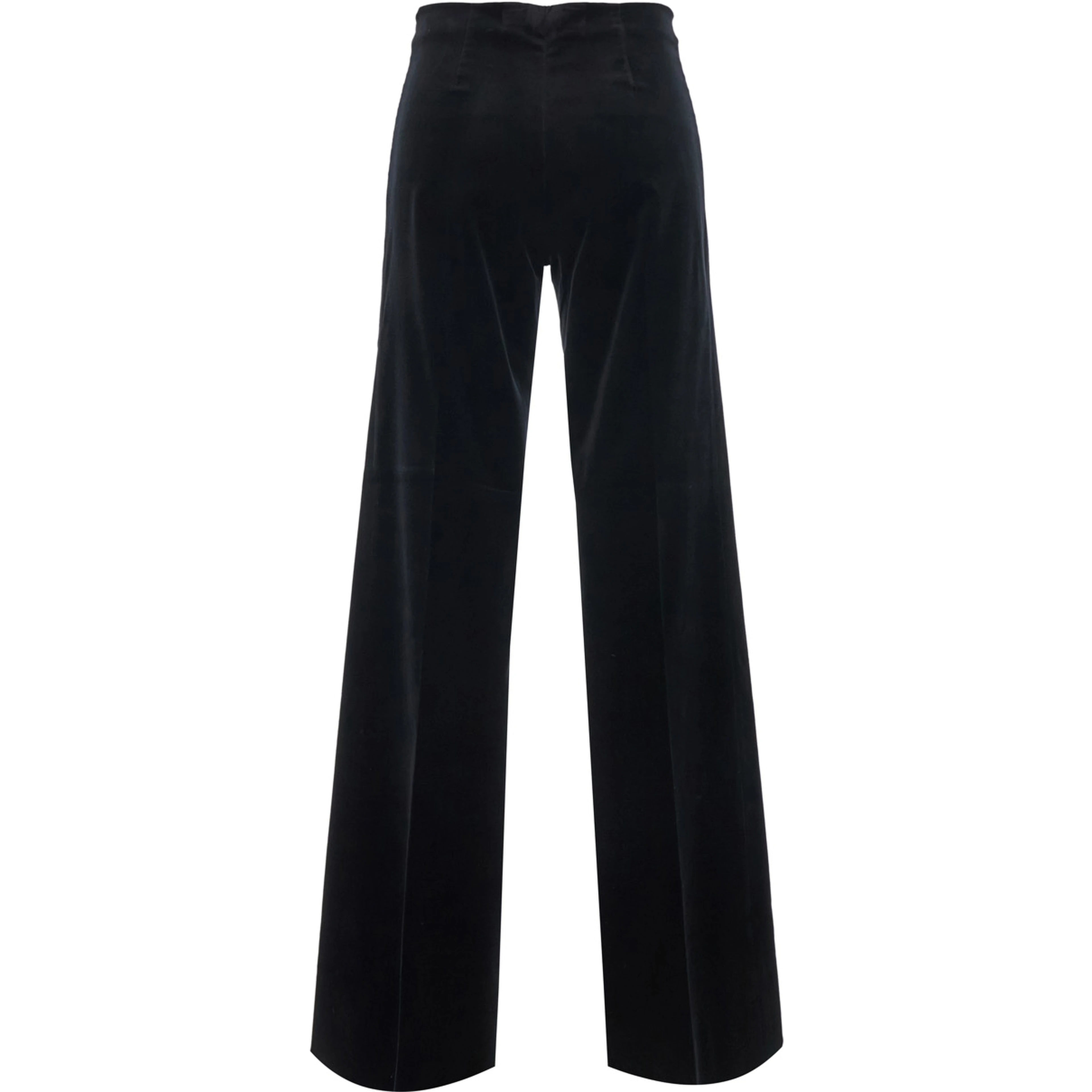 SAMUEL Black Pants with side closure in Velvet for men