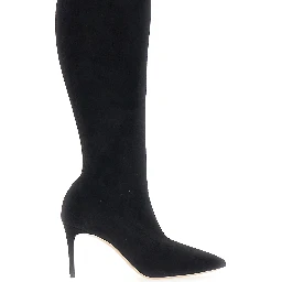 JULIA black High boots with pointed design in eco-suede for women