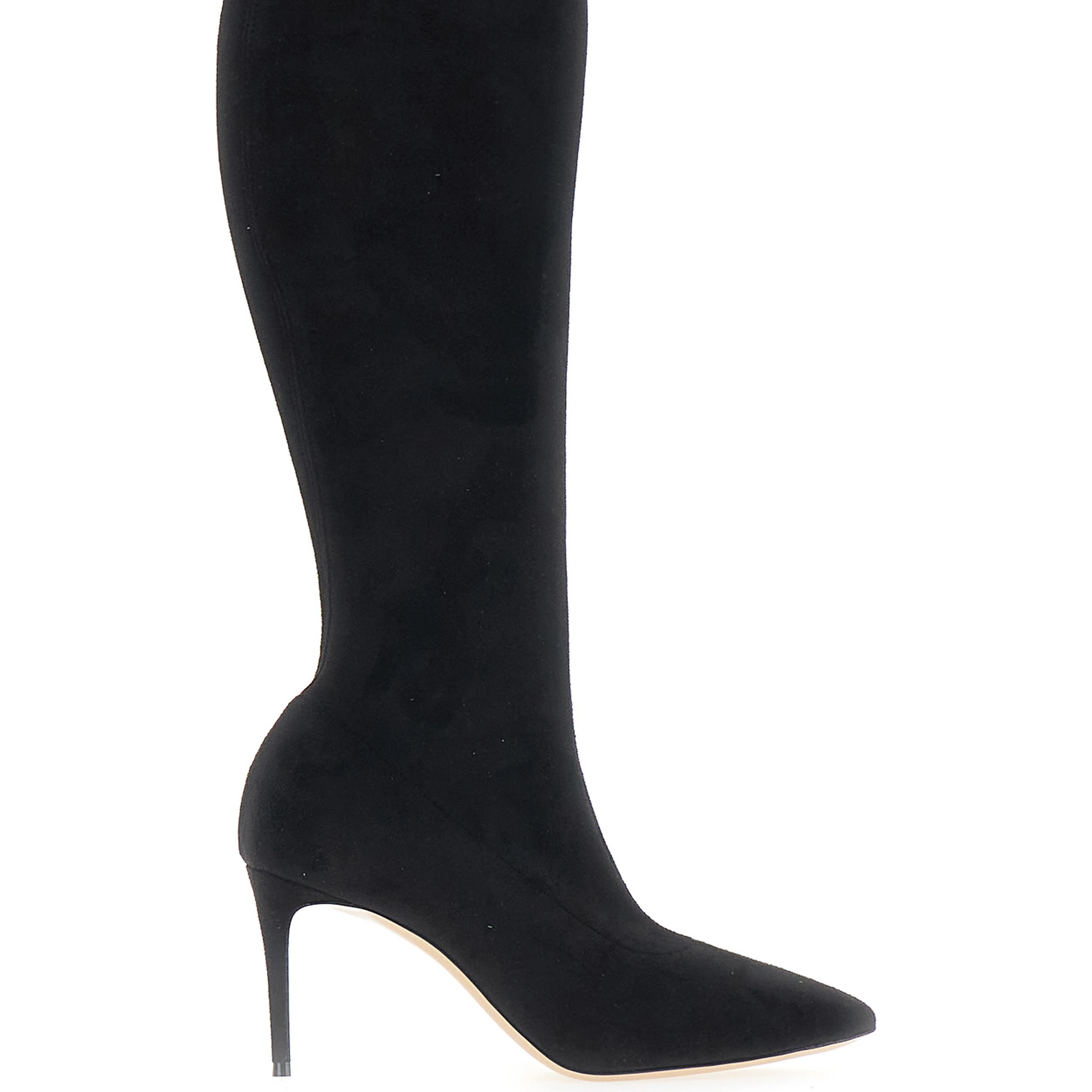 JULIA black High boots with pointed design in eco-suede for women