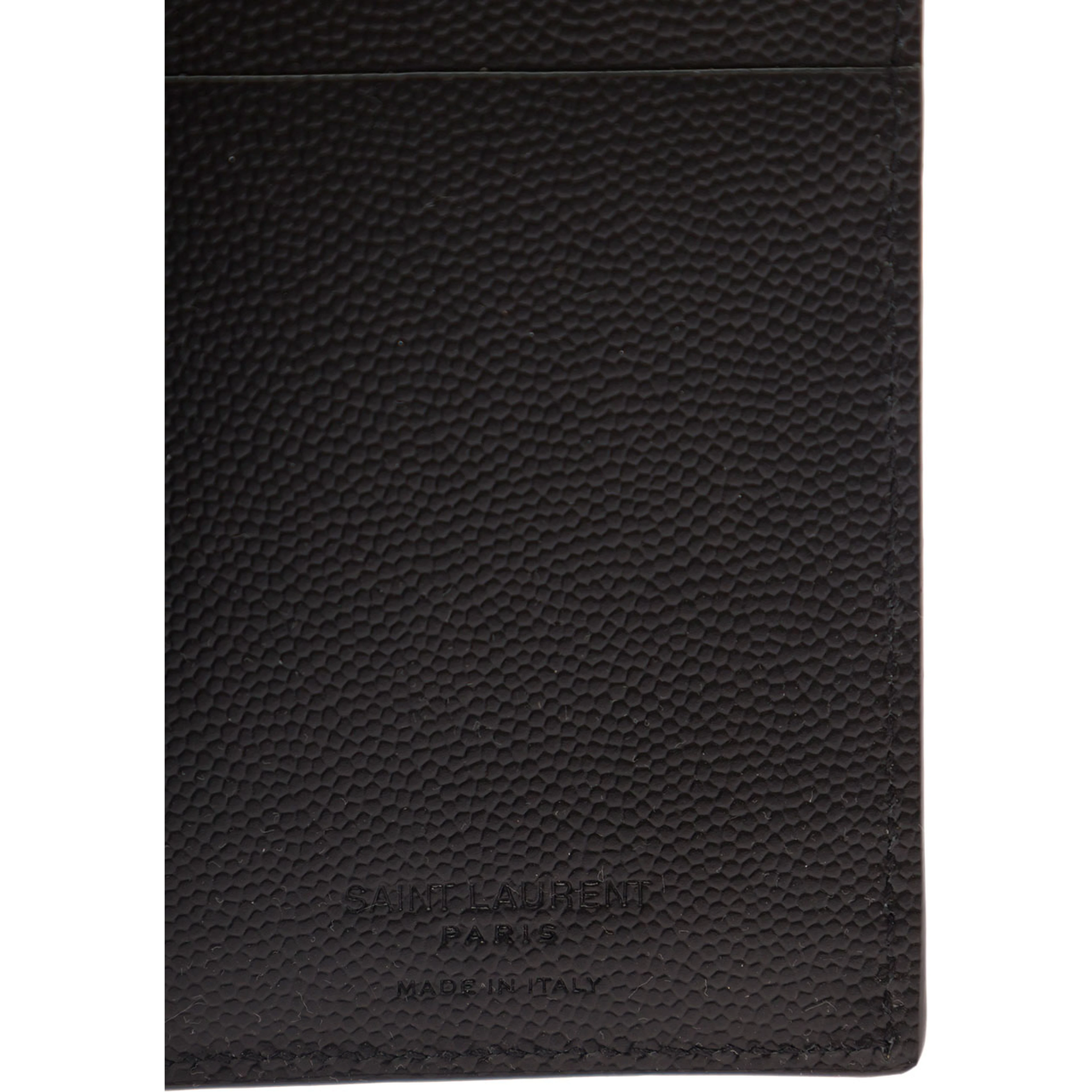 Cardholder Grain de Poudre Black with Logo Embossed in Leather for Men