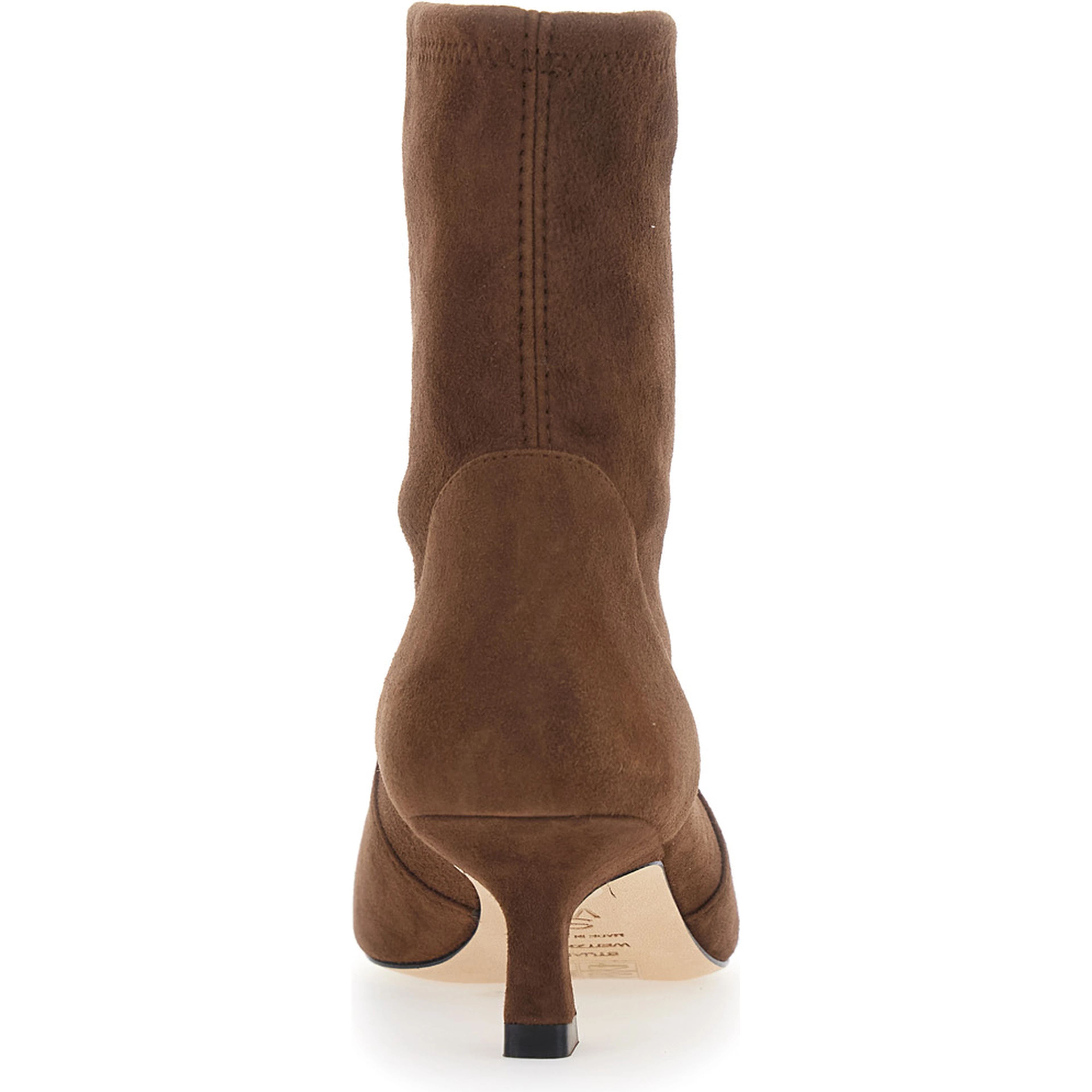 Vinnie Brown Pointed Ankle Boots with Medium Heel in Suede for Women