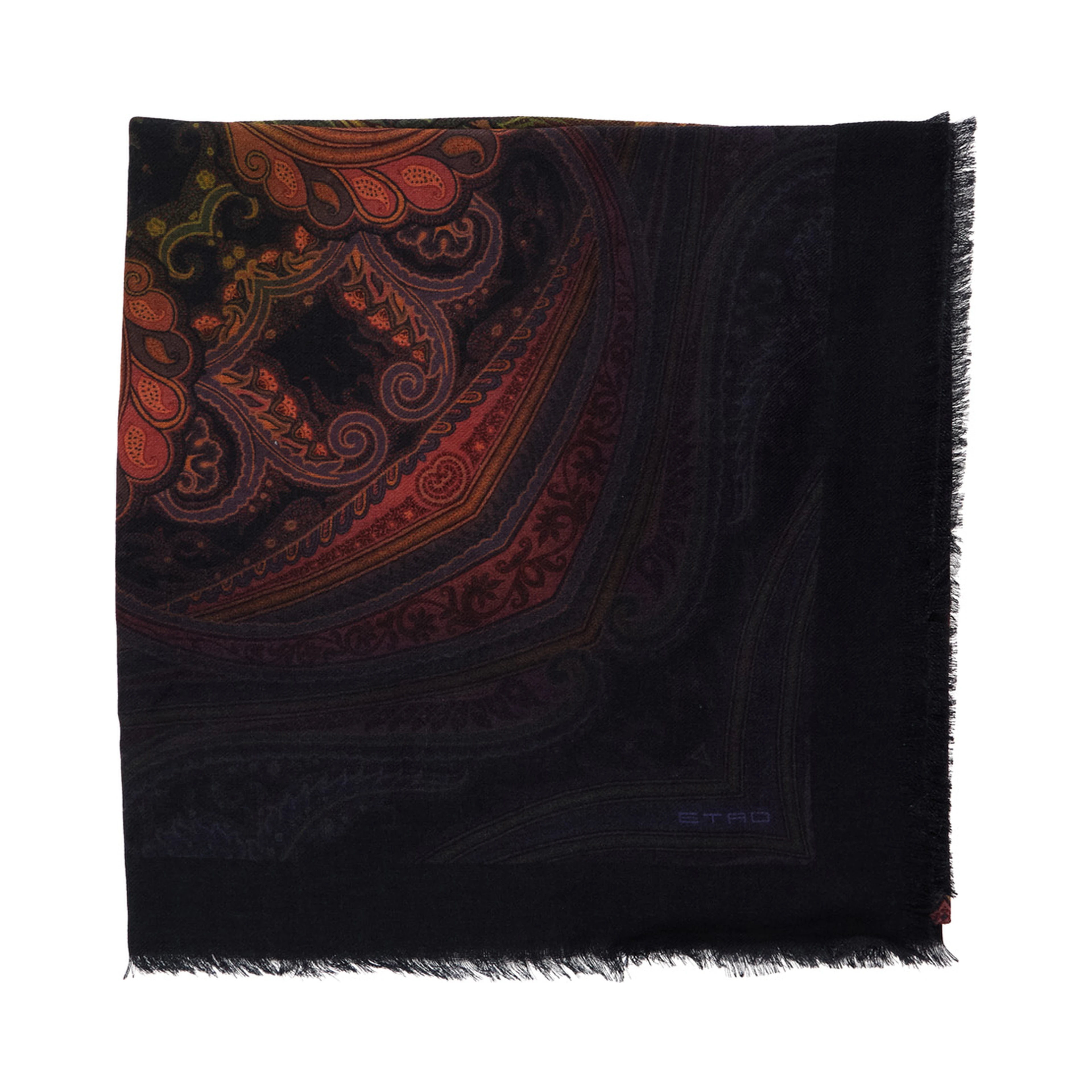 Aida multicolor Scarf with logo lettering and all-over print in modal and cashmere for women