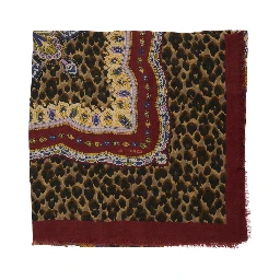 Aida multicolor Scarf with logo lettering and all-over print in modal and cashmere for women