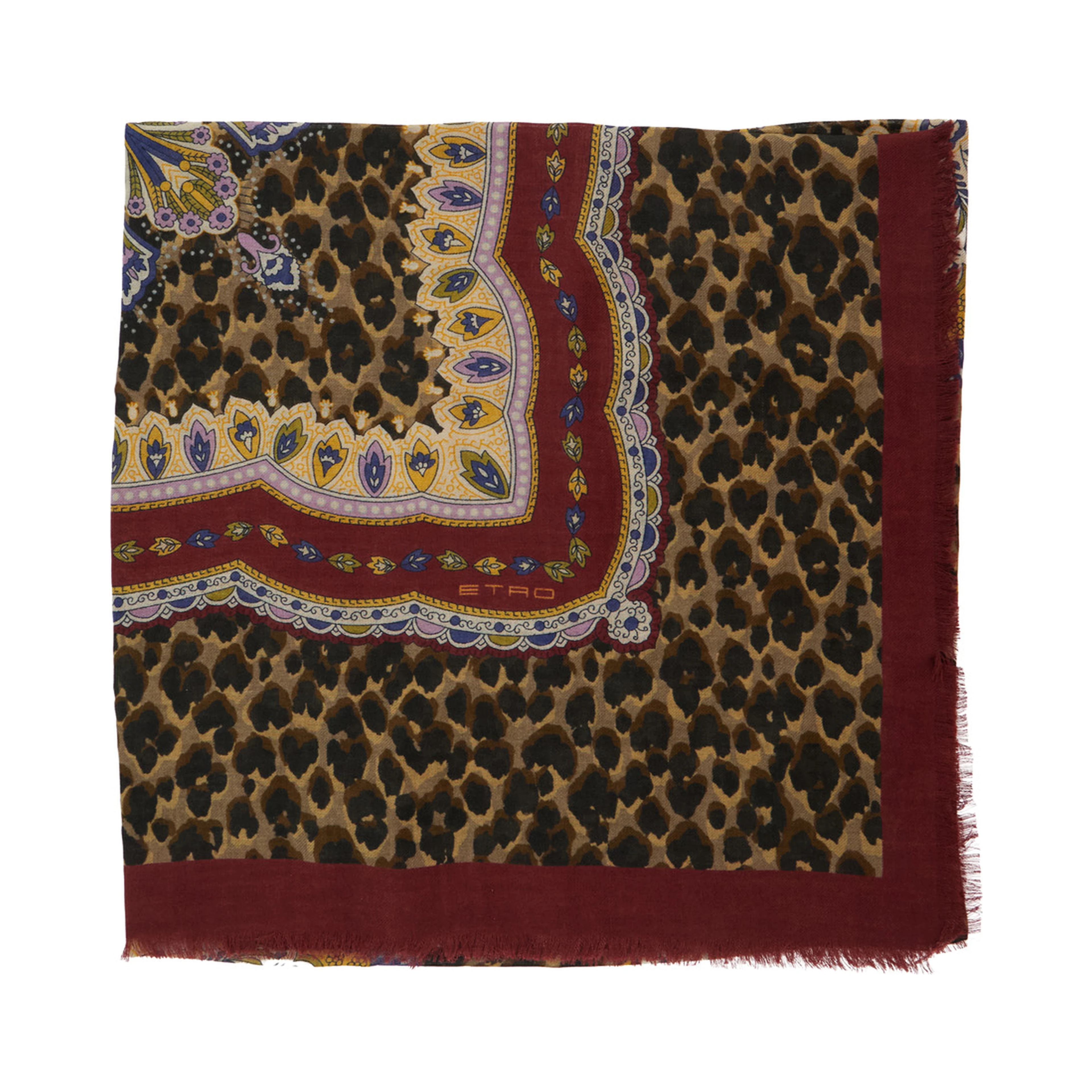 Aida multicolor Scarf with logo lettering and all-over print in modal and cashmere for women