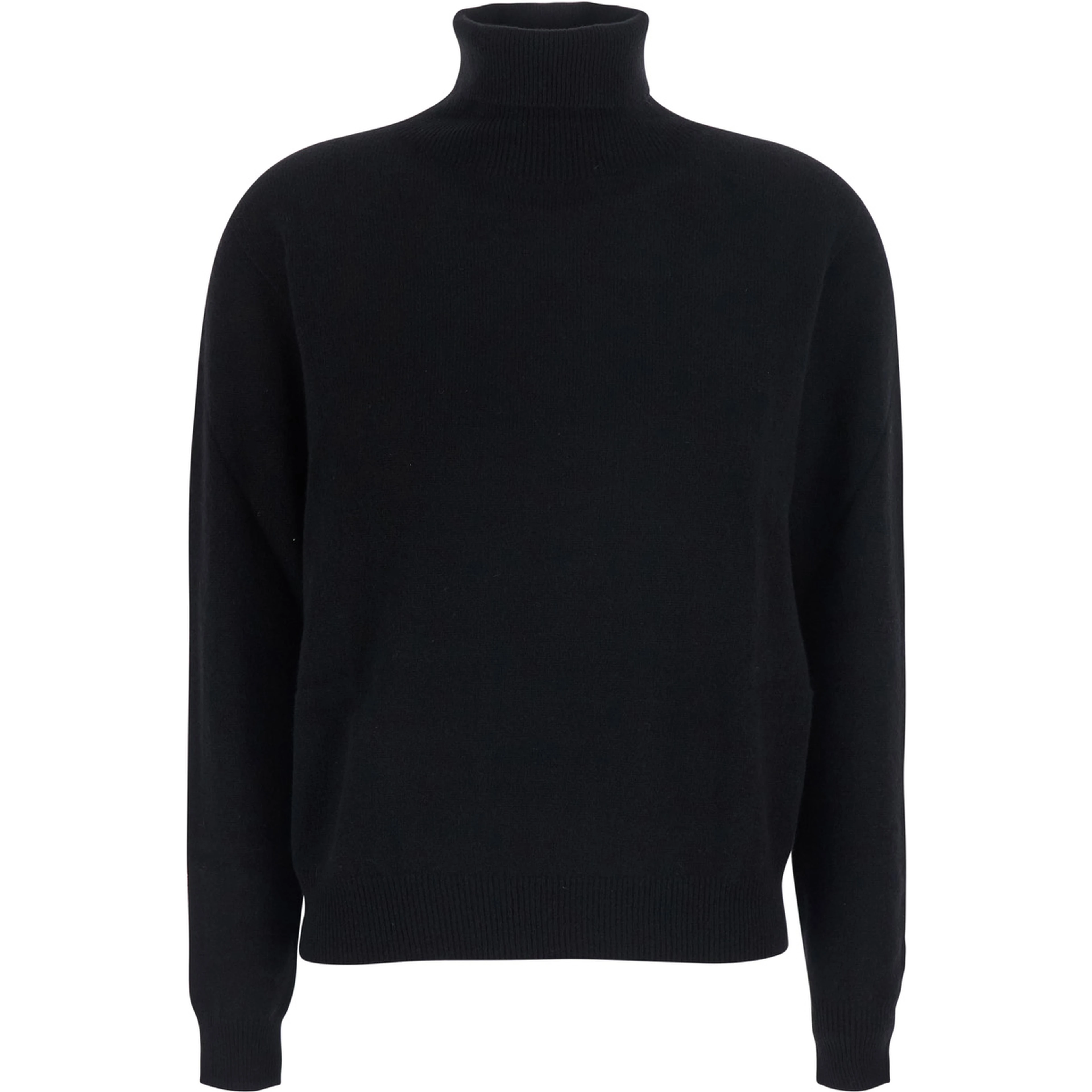 High-neck top in Tech Fabric with long sleeves in black for women