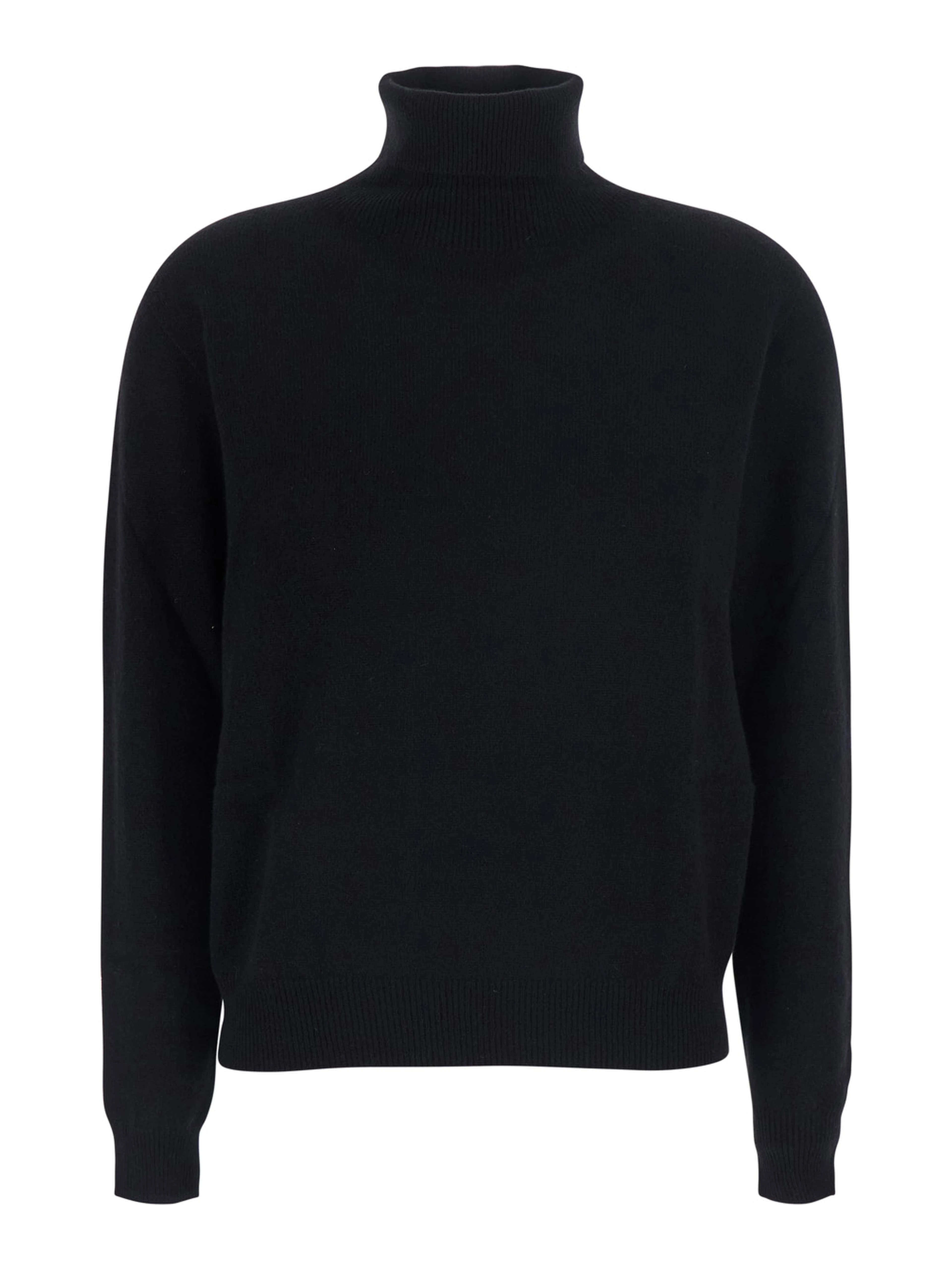 High-neck top in Tech Fabric with long sleeves in black for women
