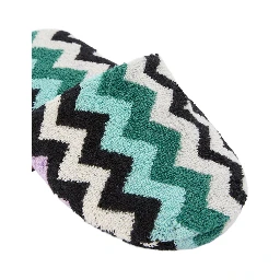 multicolor Slippers with Zig-Zag motif all-over in cotton terry home