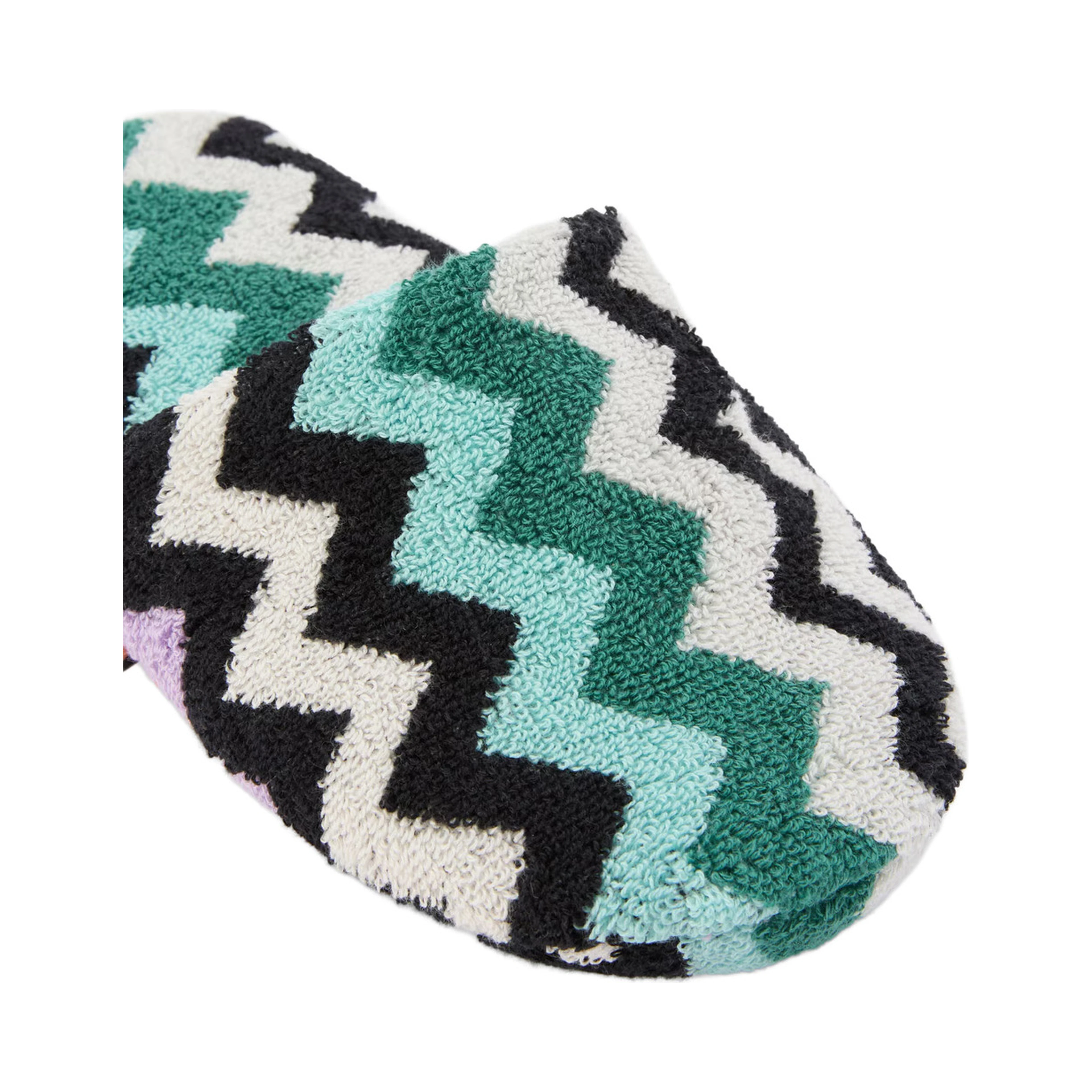 multicolor Slippers with Zig-Zag motif all-over in cotton terry home