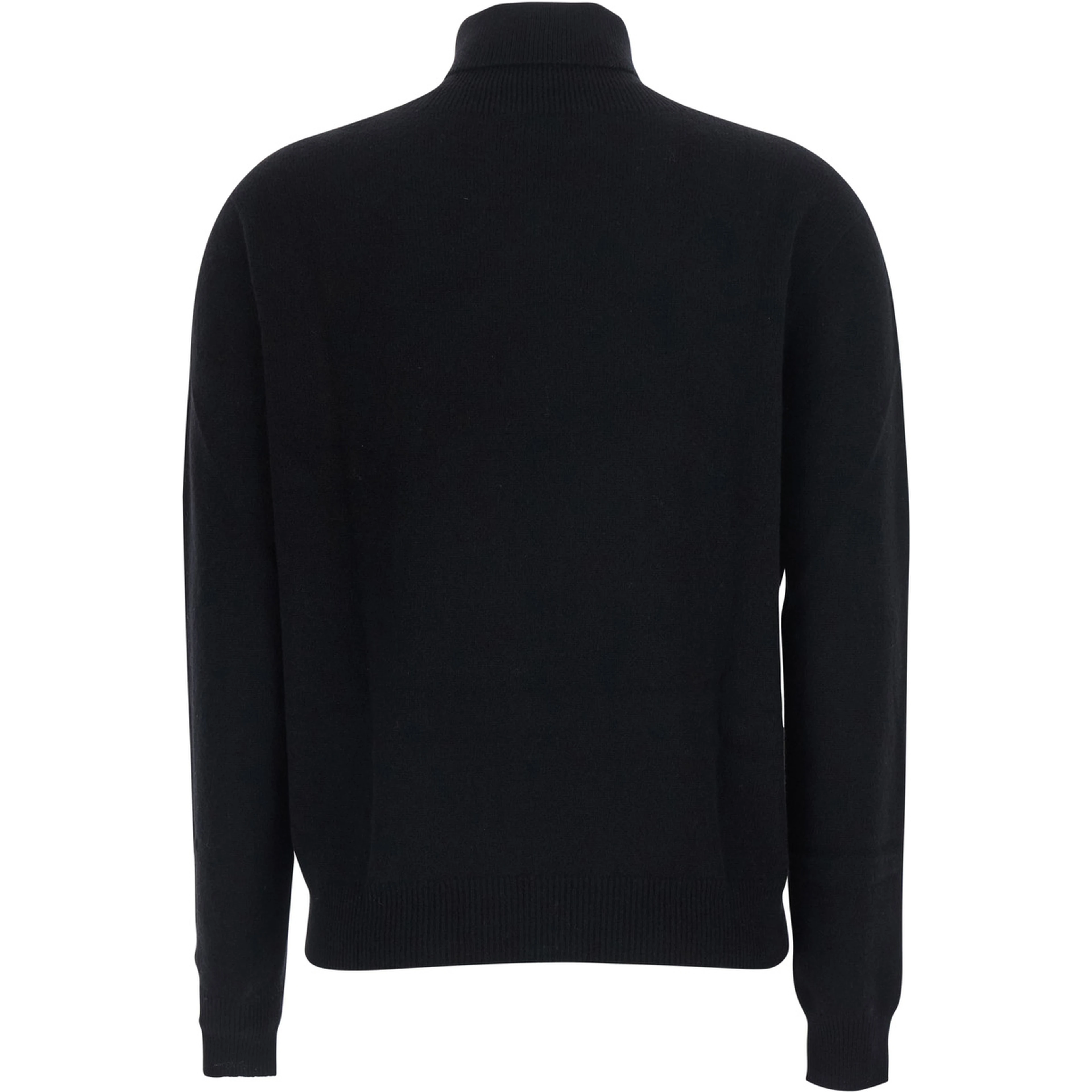 High-neck top in Tech Fabric with long sleeves in black for women