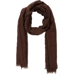 brown Rectangular scarf with sequin decoration in cashmere and silk blend for women