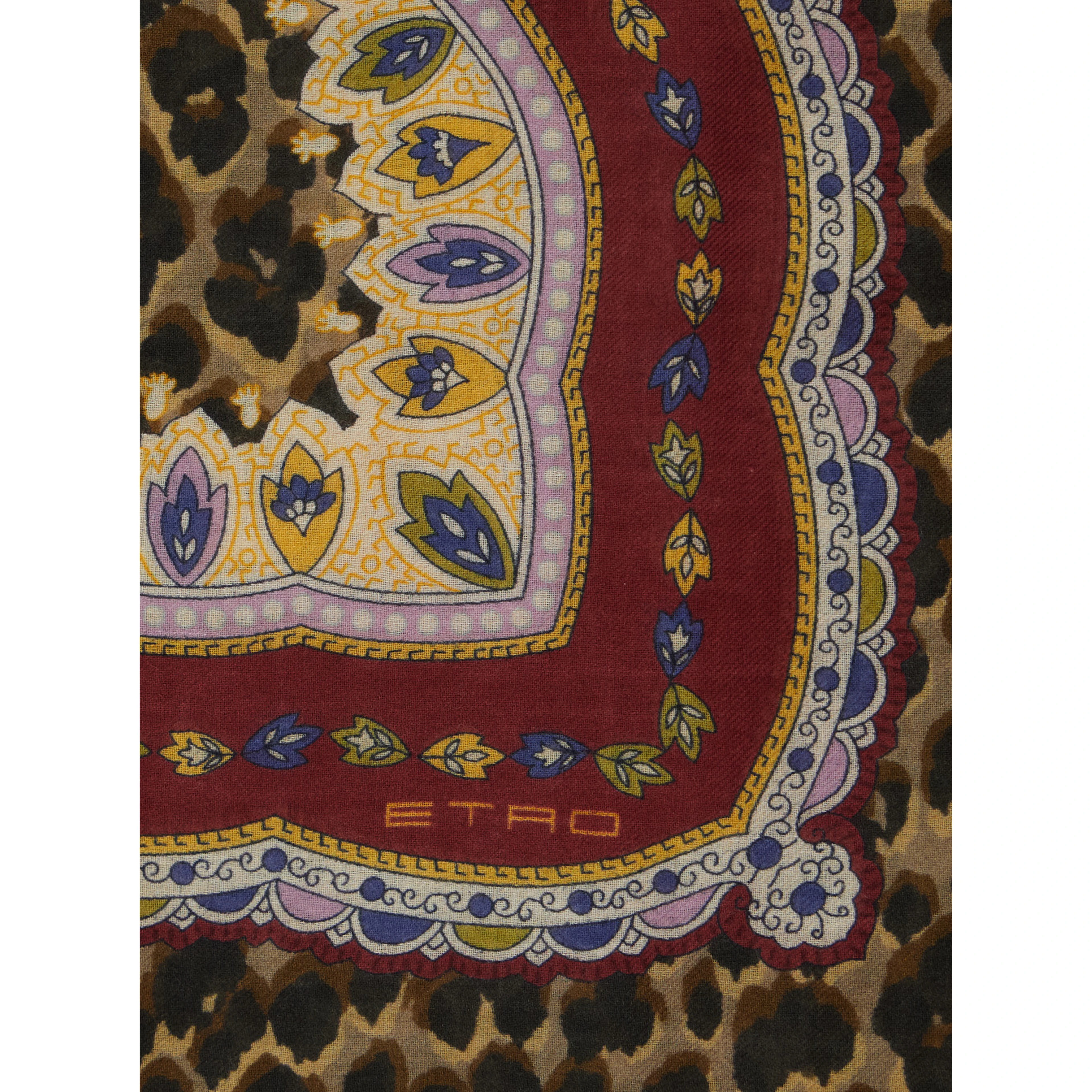 Aida multicolor Scarf with logo lettering and all-over print in modal and cashmere for women