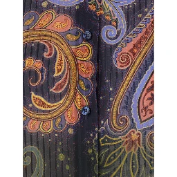 Multicolor Shirt with classic collar and paisley motif all-over in tech fabric for women