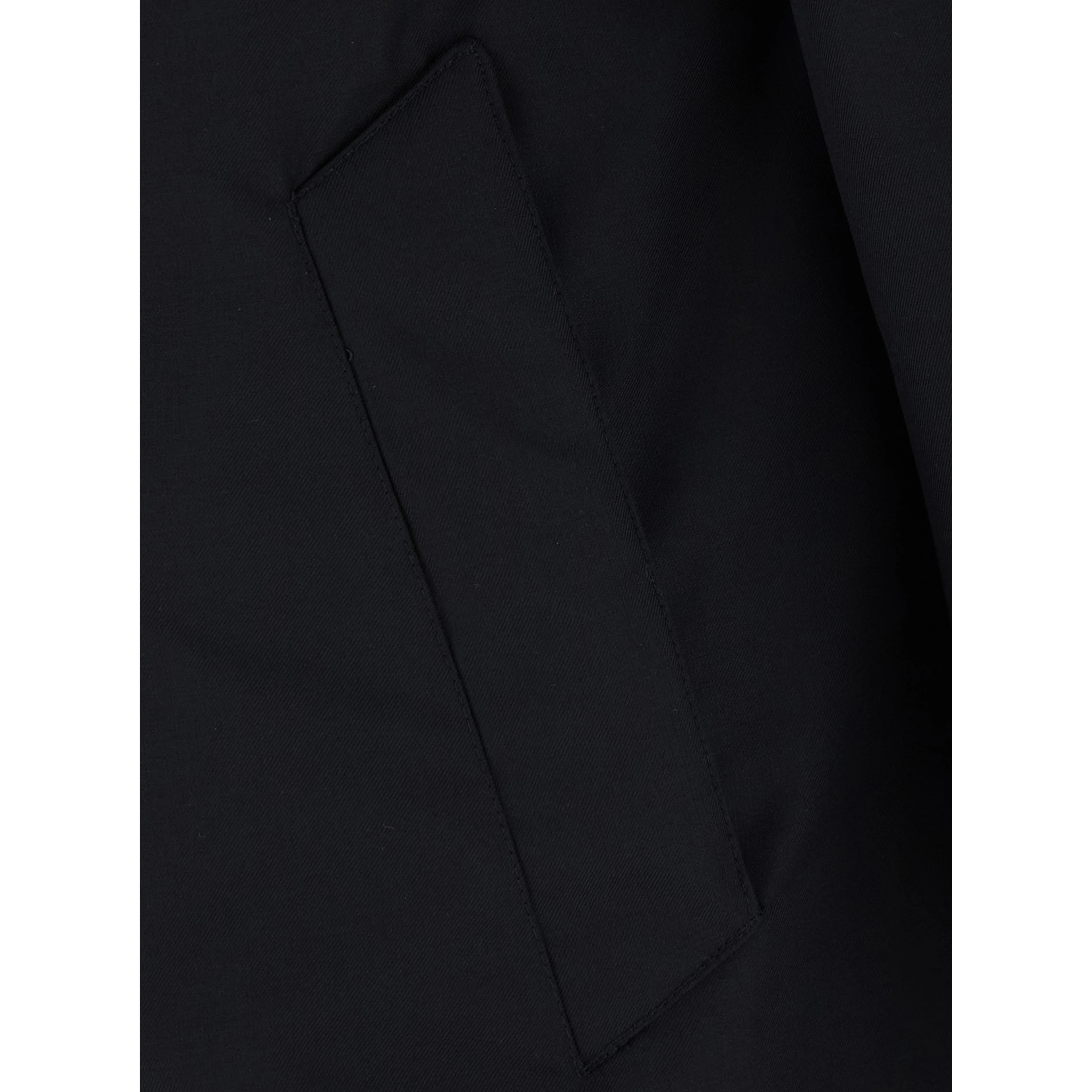 Black jacket with fixed hood and pockets in Tech Fabric men