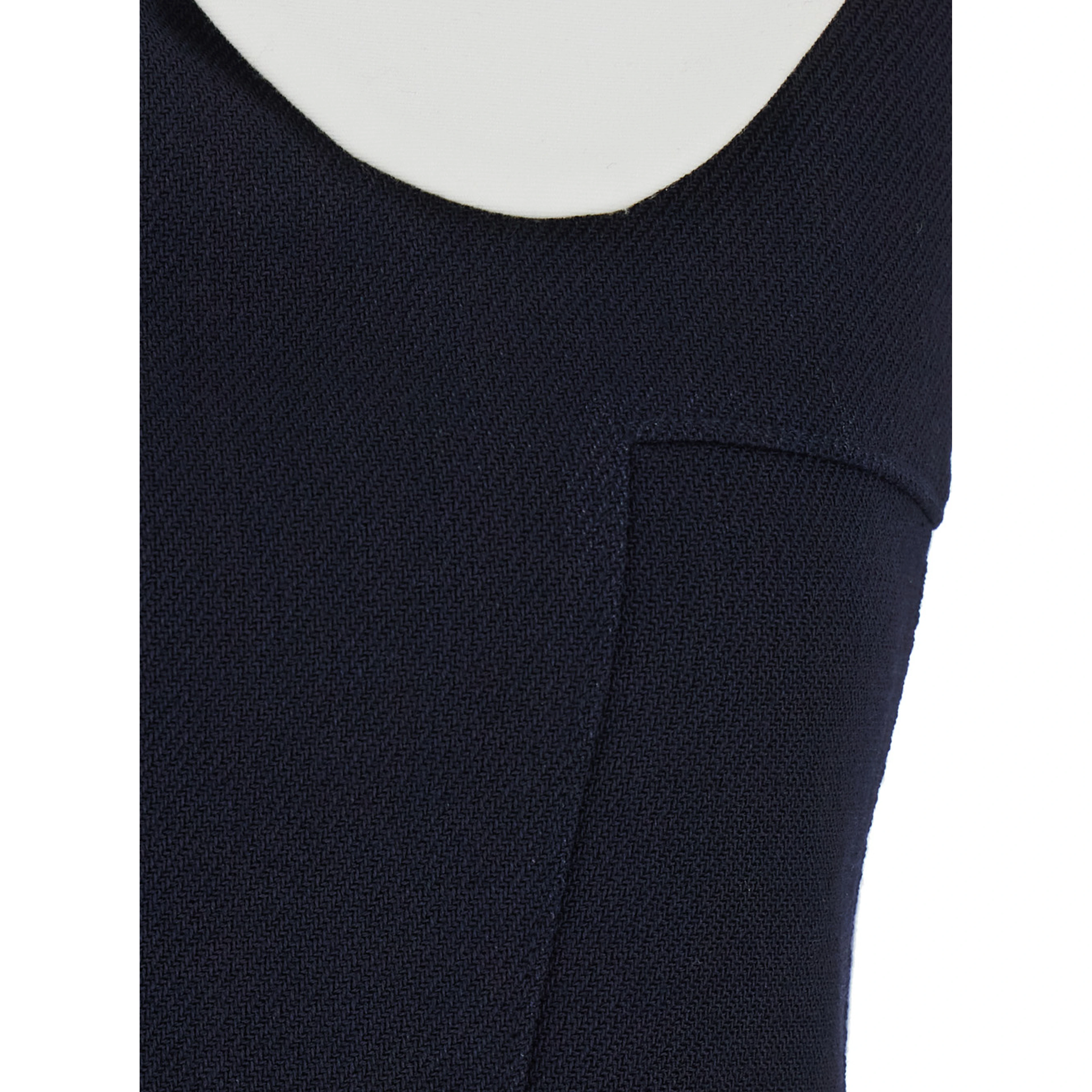 blue Sleeveless dress with flared skirt in wool for women