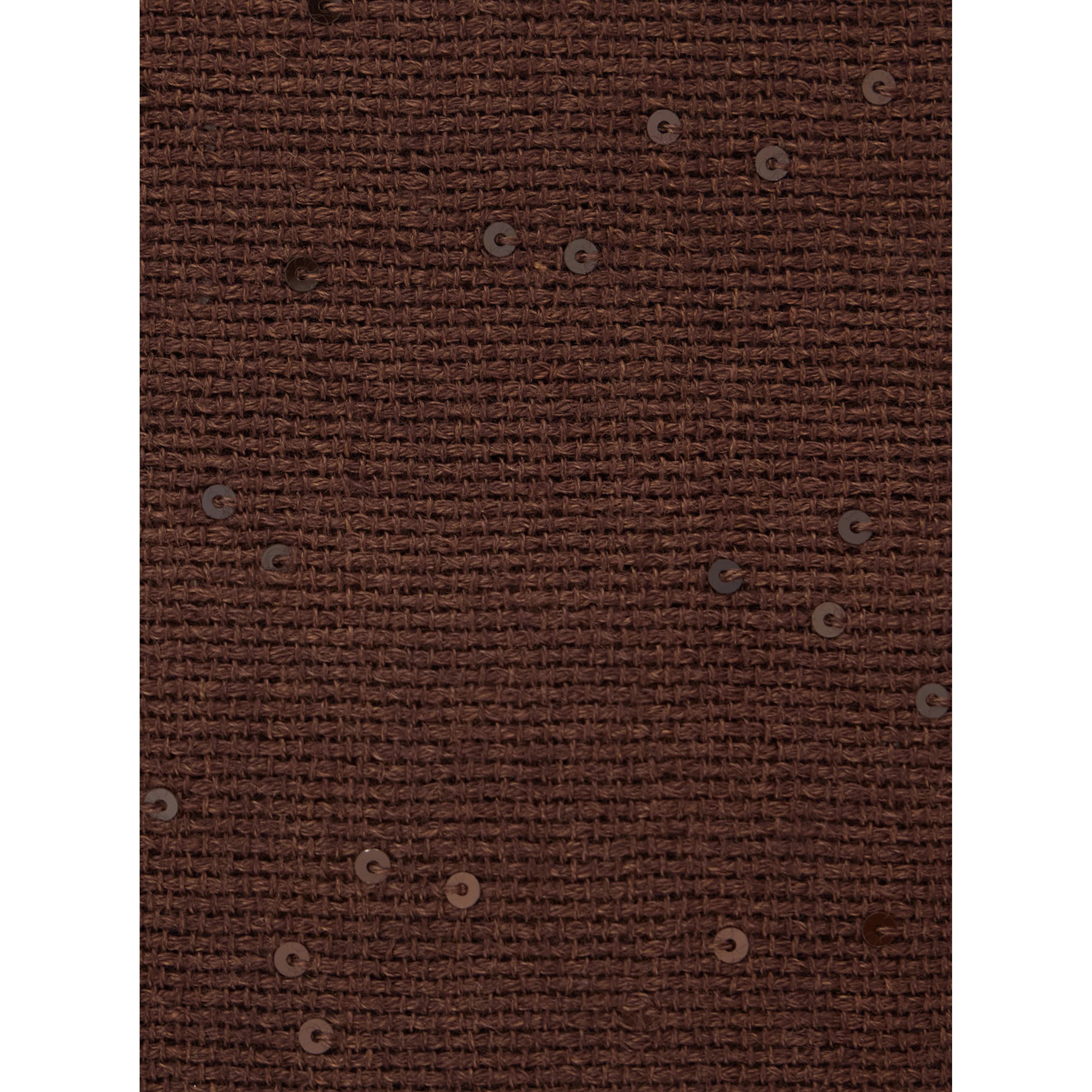 brown Rectangular scarf with sequin decoration in cashmere and silk blend for women