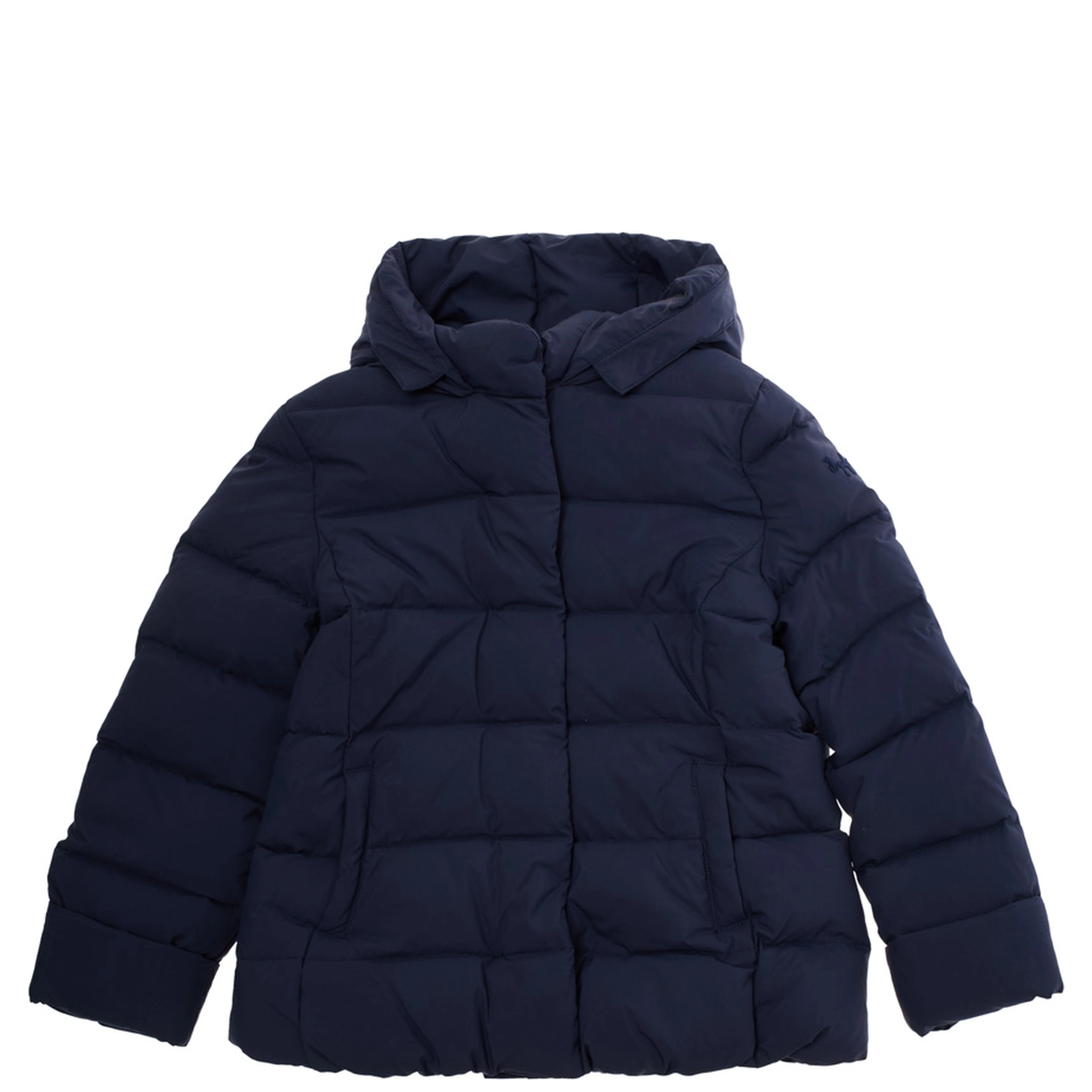 Blue Jacket with hood and removable fur in Tech Fabric Girl