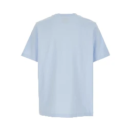 Light-Blue T-Shirt with Front Logo in Cotton for Men