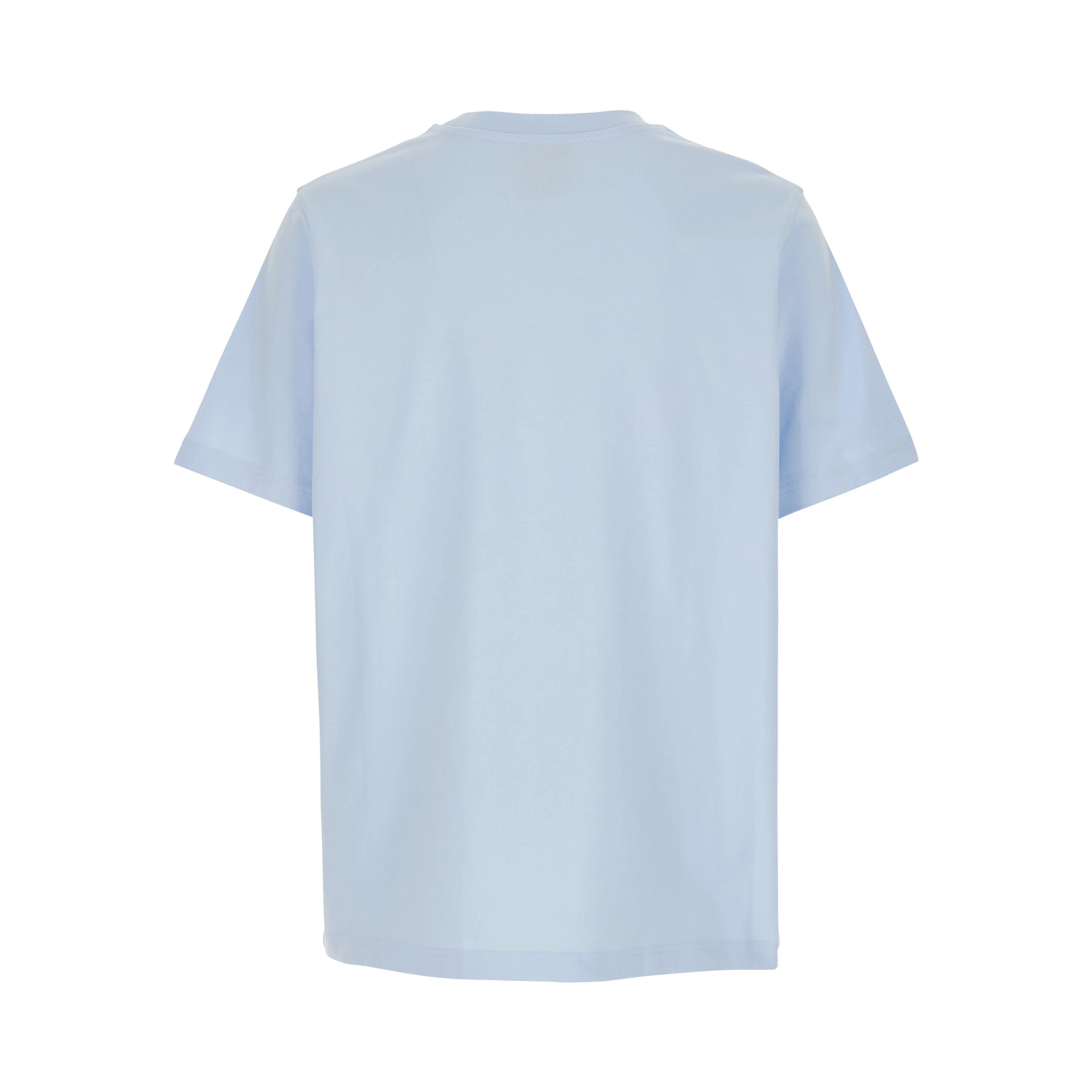 Light-Blue T-Shirt with Front Logo in Cotton for Men