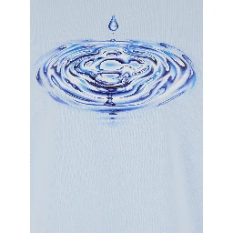 Light-Blue T-Shirt with Front Logo in Cotton for Men