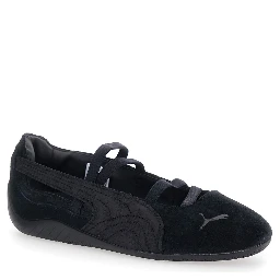 Speedcat Ballet shoes with Snake Skin Effect Print and Leather and Fabric Buckle Closure Black Unisex