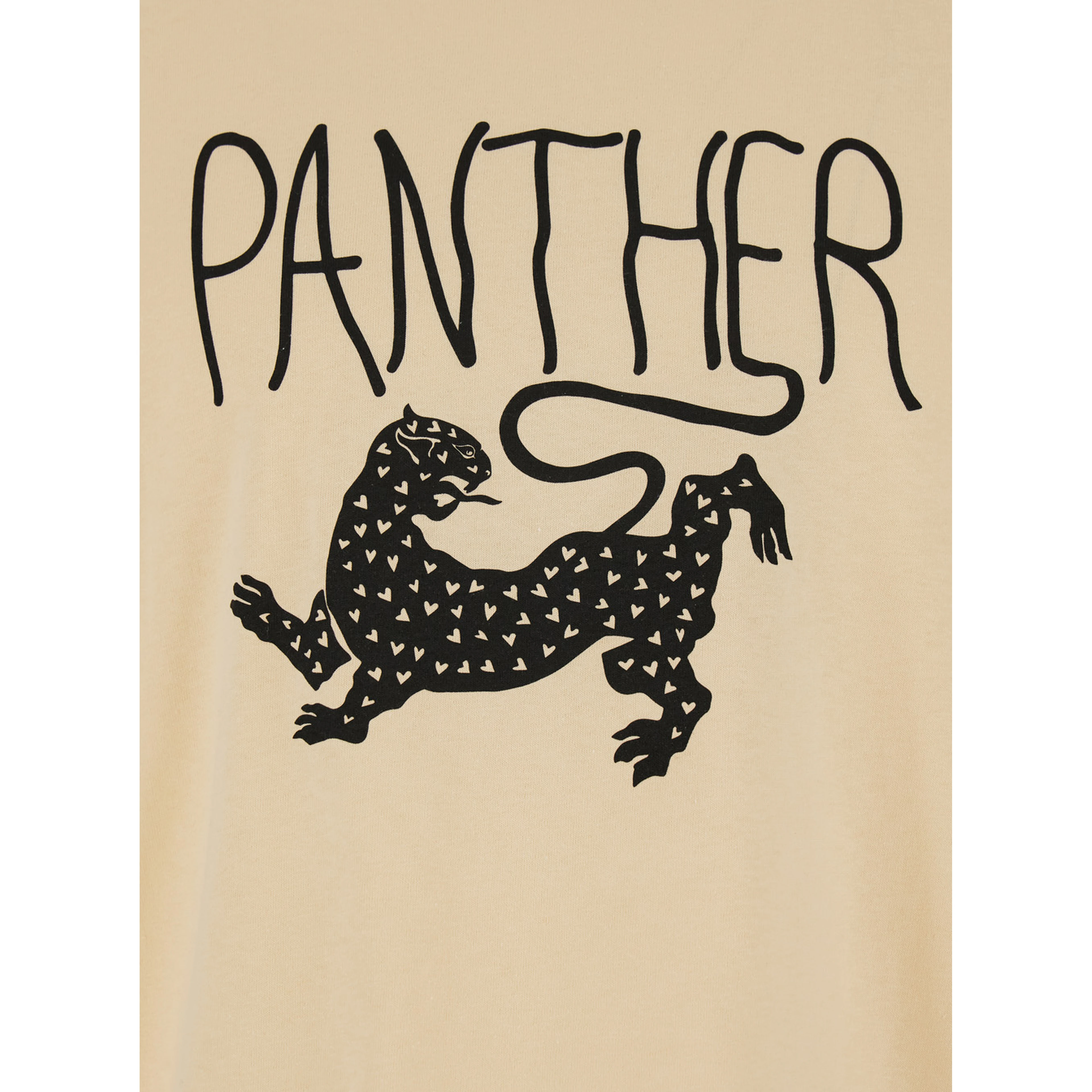 Crew Neck T-Shirt with Front Print in Beige Cotton for Men