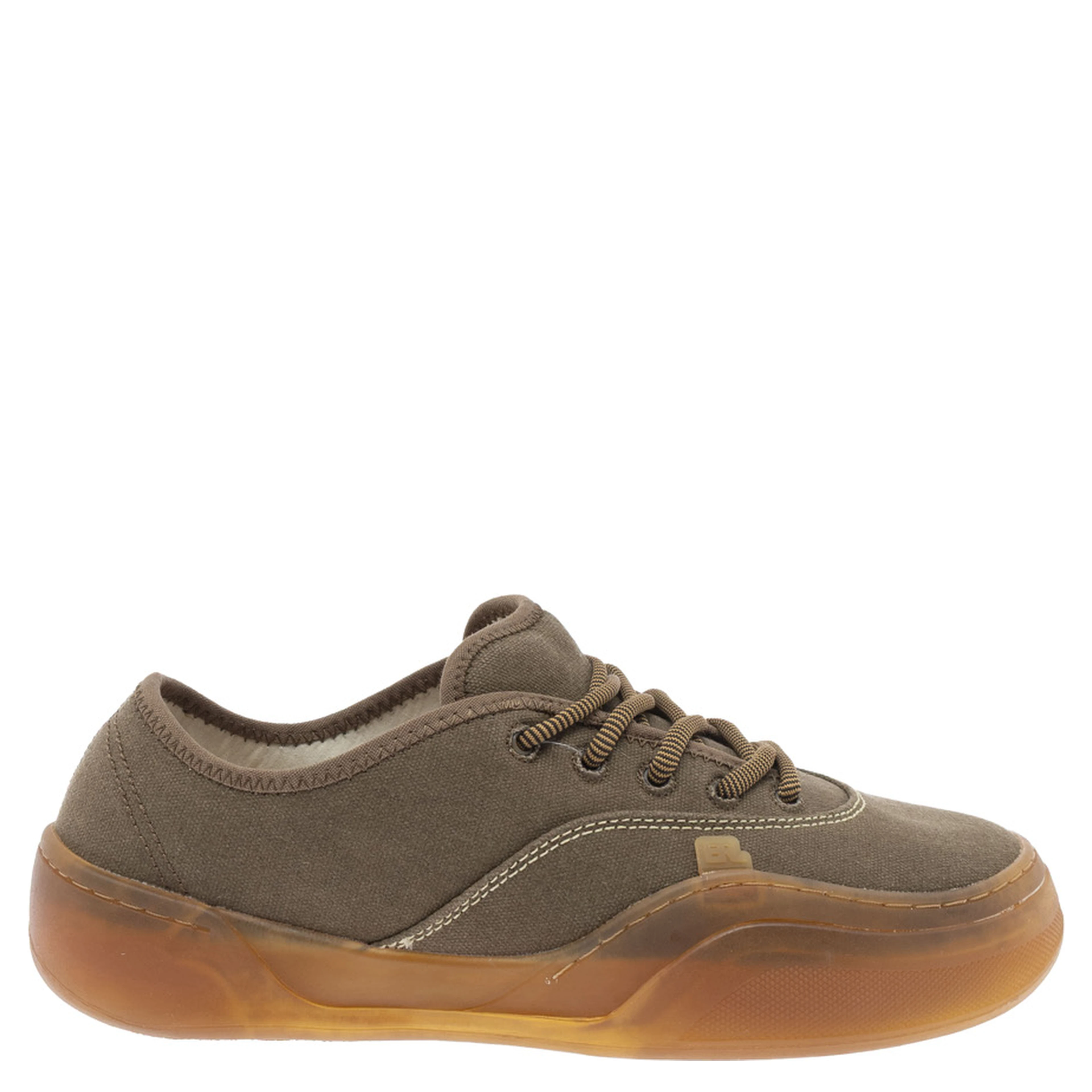 Low Skate  Brown Low Top Sneakers with Contrasting Sole in Cotton Man