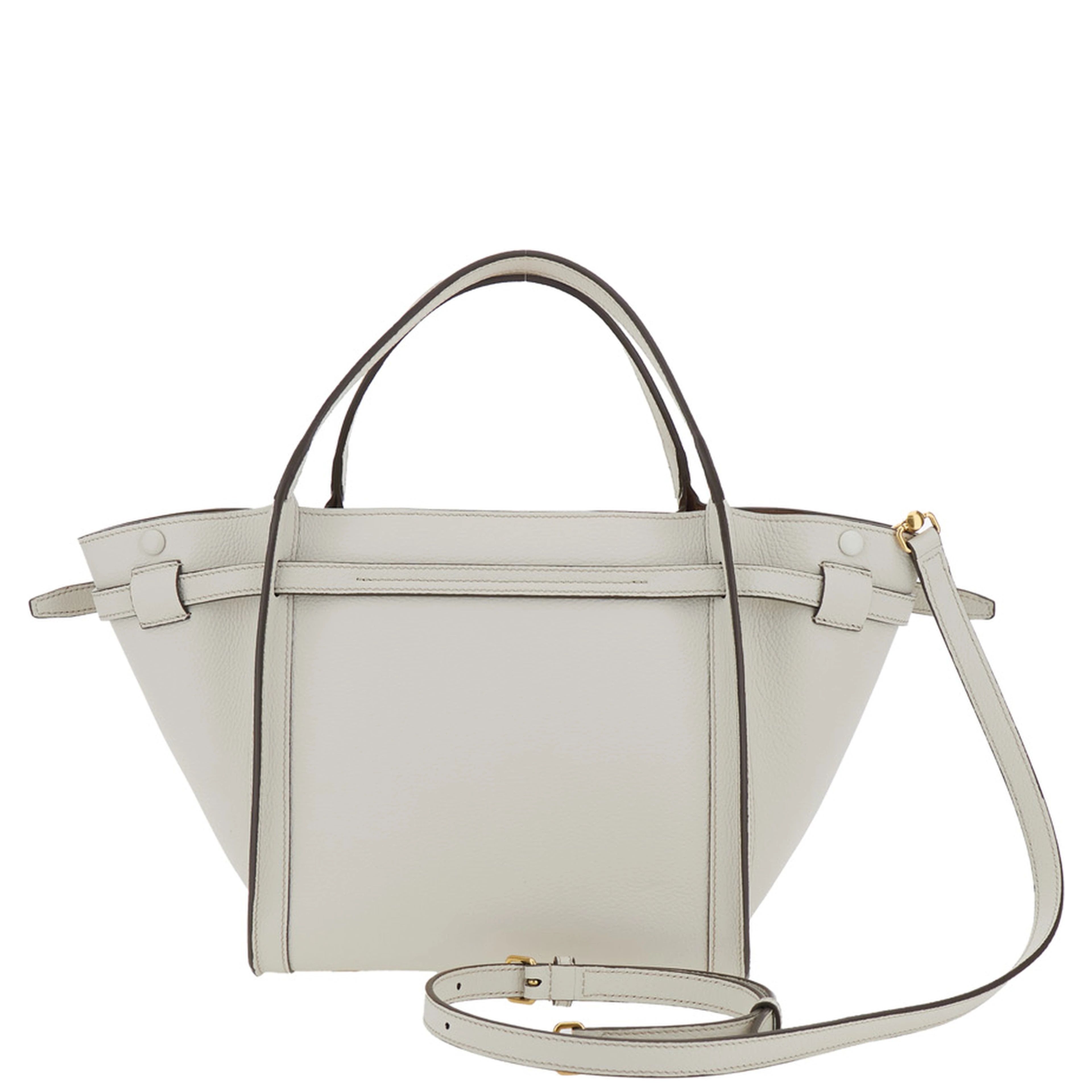 Medium Tote Bag with T Timeless Plaque on the Front and Adjustable and Removable White Leather Strap for Women