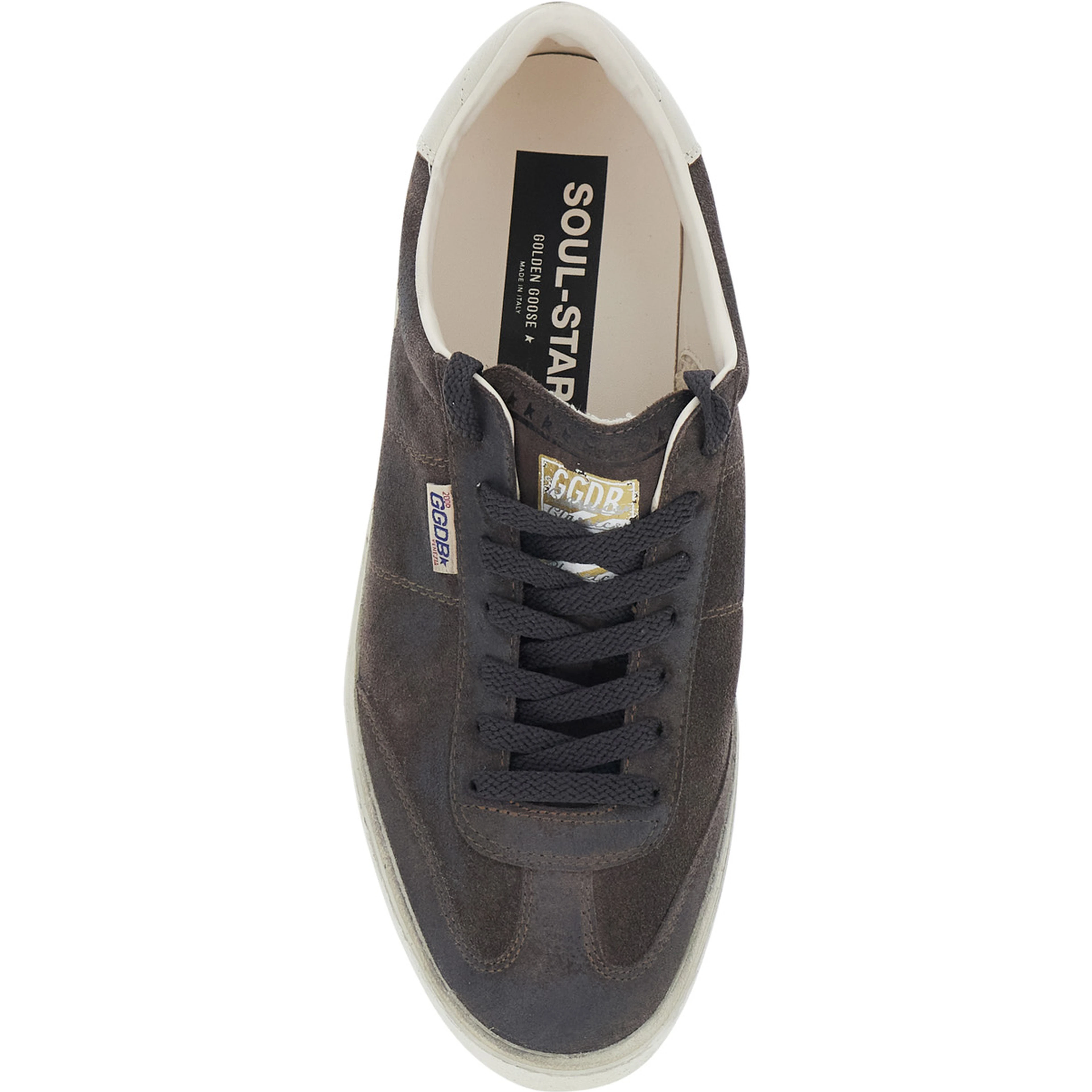 Soul-Star Gray Low Sneakers with Metallic Pull-tab in Leather for Men