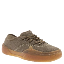 Low Skate  Brown Low Top Sneakers with Contrasting Sole in Cotton Man