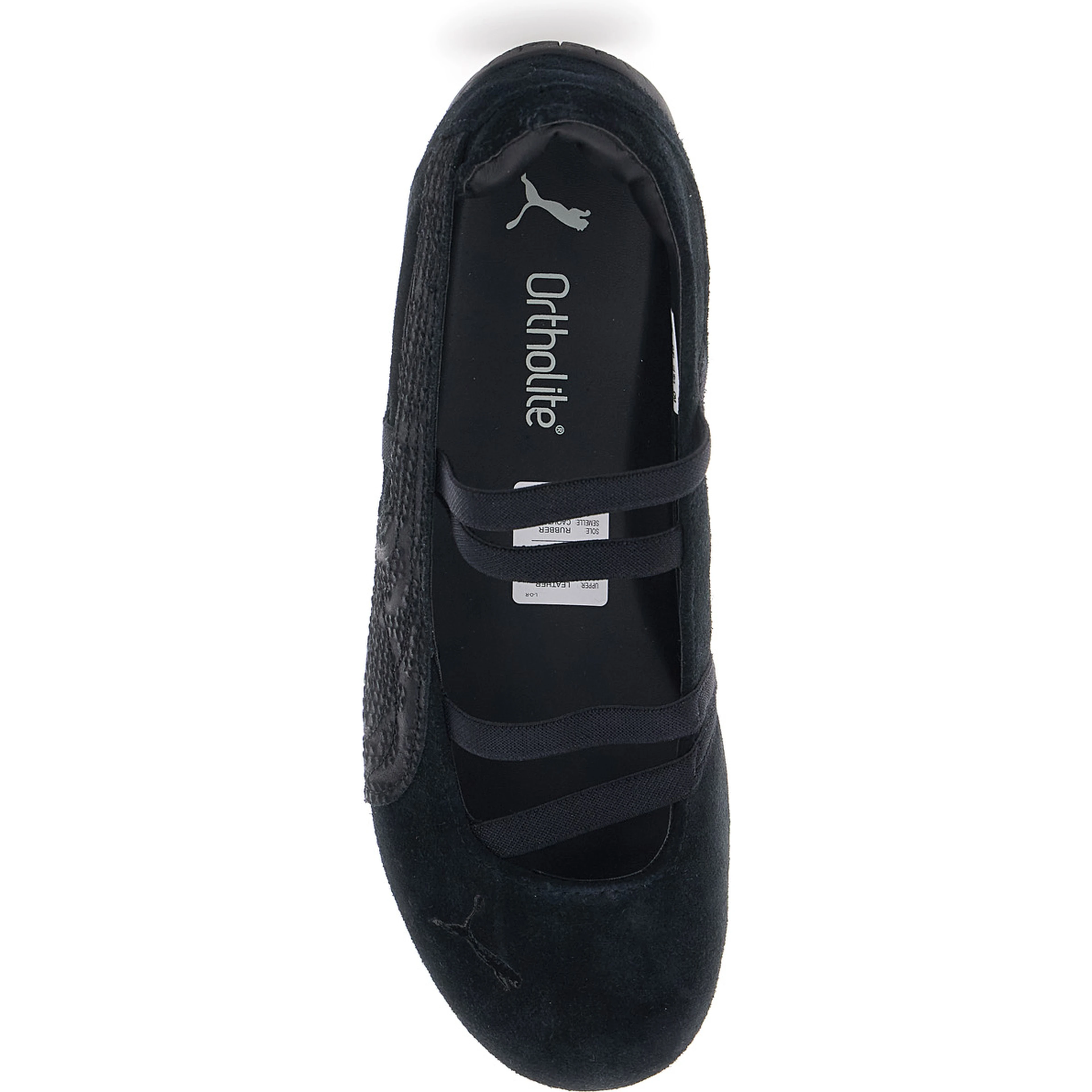 Speedcat Ballet shoes with Snake Skin Effect Print and Leather and Fabric Buckle Closure Black Unisex
