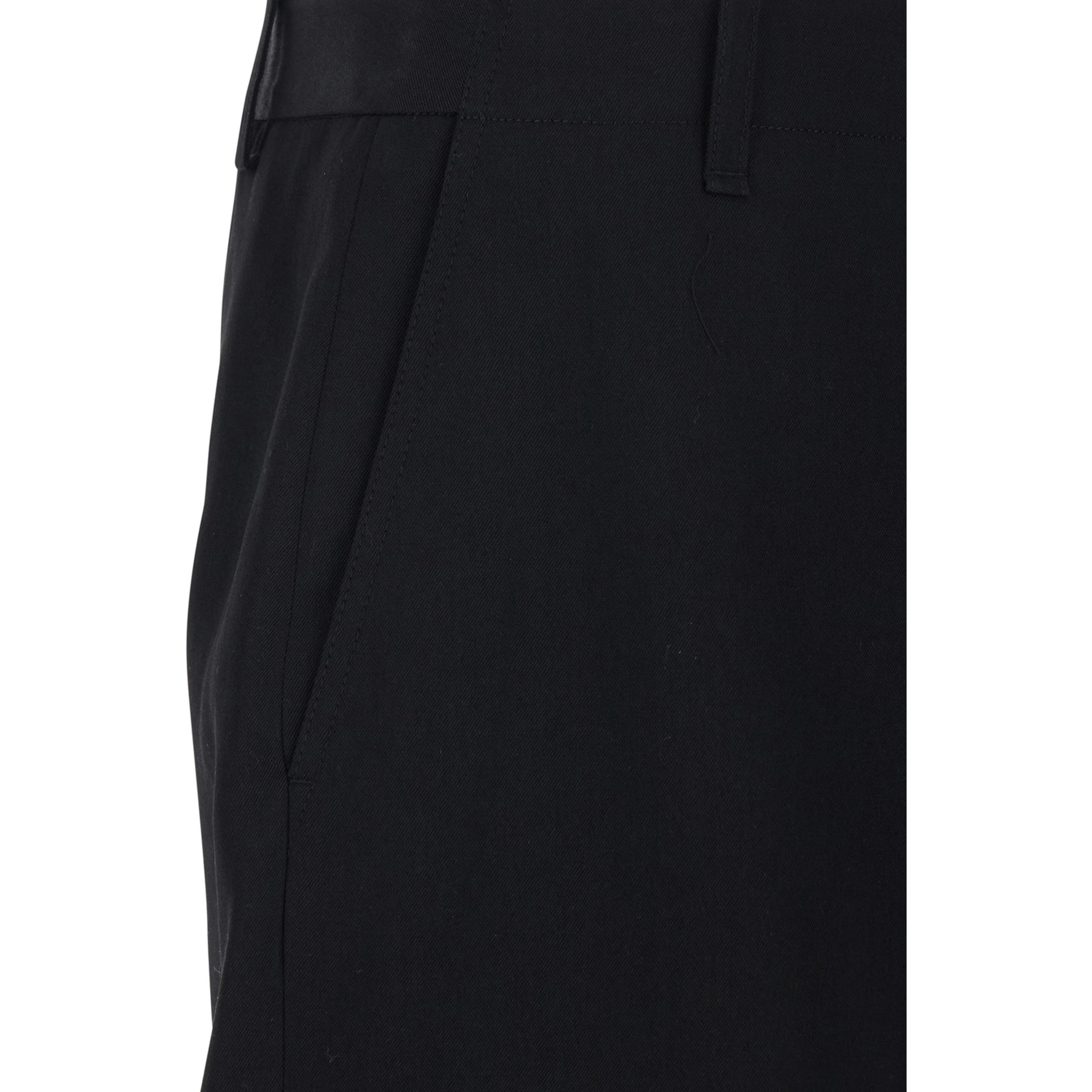 Le Short Camargue Black Bermuda Shorts with Belt Loops and Wide Leg in Wool for Men