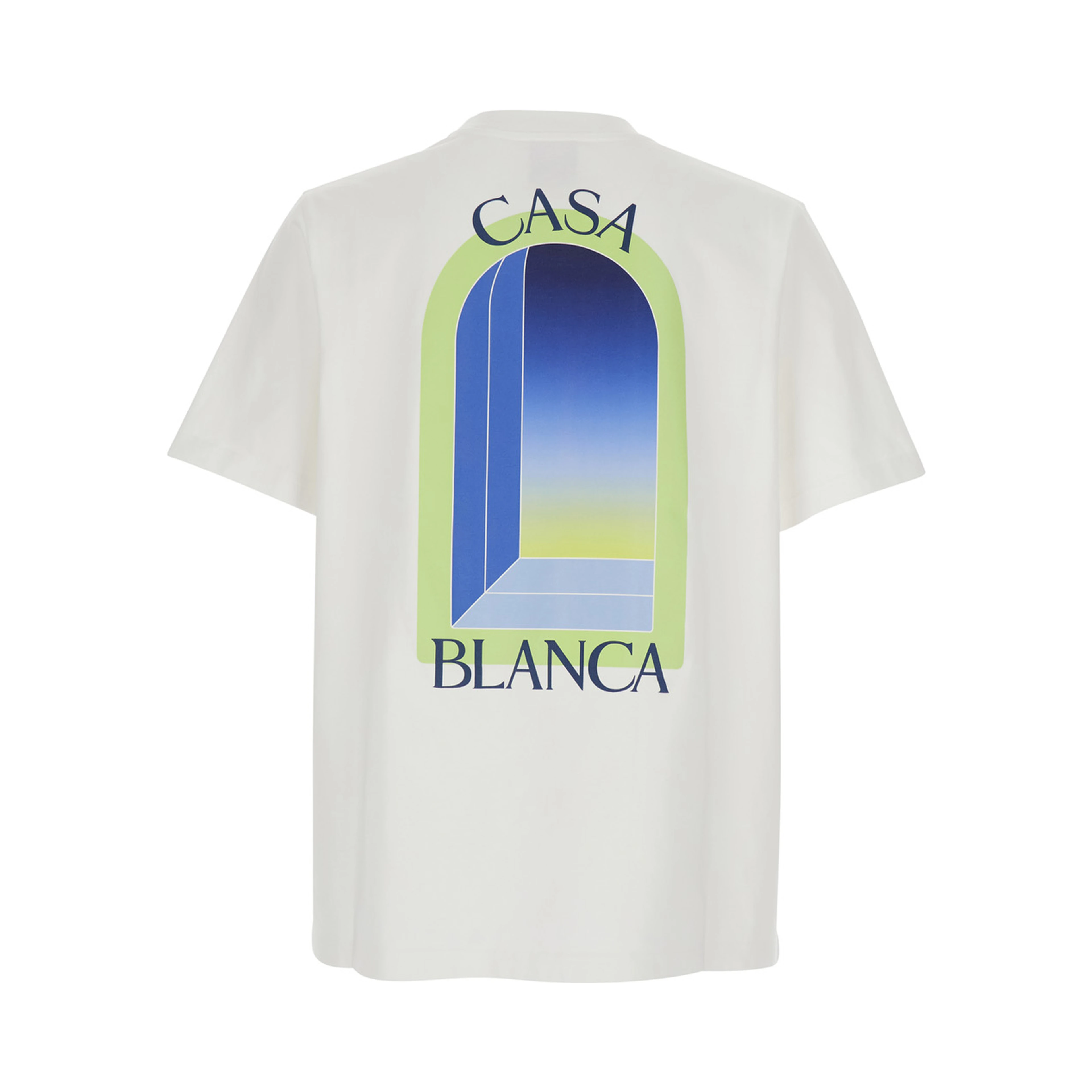 White T-Shirt with Logo Print on the Front and Back in Cotton Men
