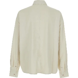 Gray Leo Shirt with classic collar and Long Sleeves in Tech Fabric Men