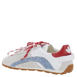 DC-642 White Low Top Sneakers with logo lettering on the tongue and logo patch on the back in Leather for Men
