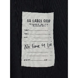 Black Crew Neck T-Shirt with Logo on Front and Back in Cotton for Men