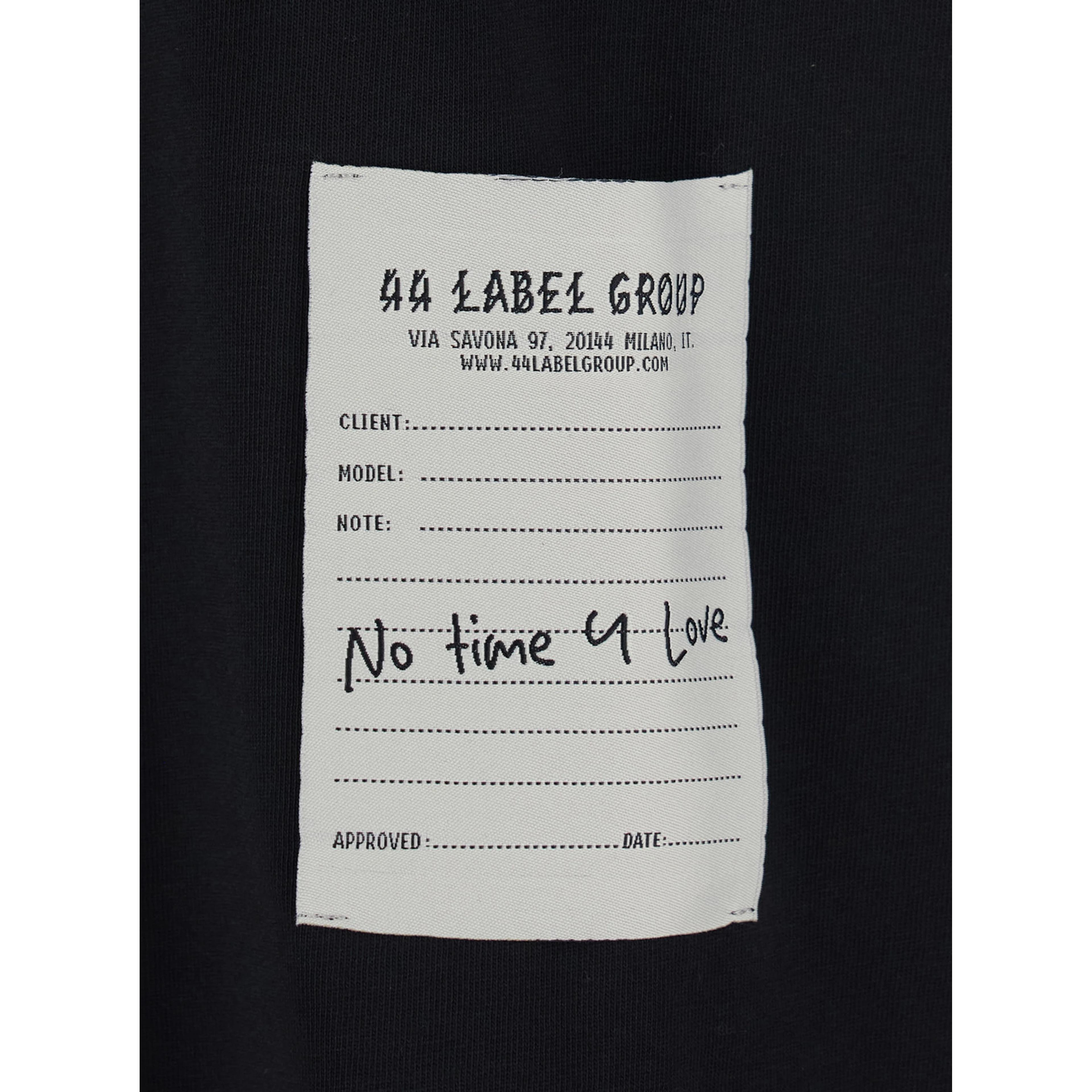 Black Crew Neck T-Shirt with Logo on Front and Back in Cotton for Men