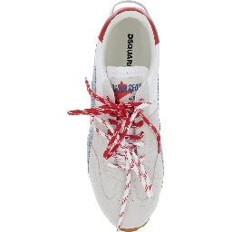 DC-642 White Low Top Sneakers with logo lettering on the tongue and logo patch on the back in Leather for Men