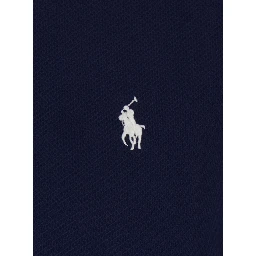 Blue Polo Shirt with Classic Collar and Pony Embroidery on the Front in Cotton for Men