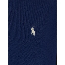 Classic Fit Blue T-Shirt Crew Neck with Pony Embroidery in Cotton Men