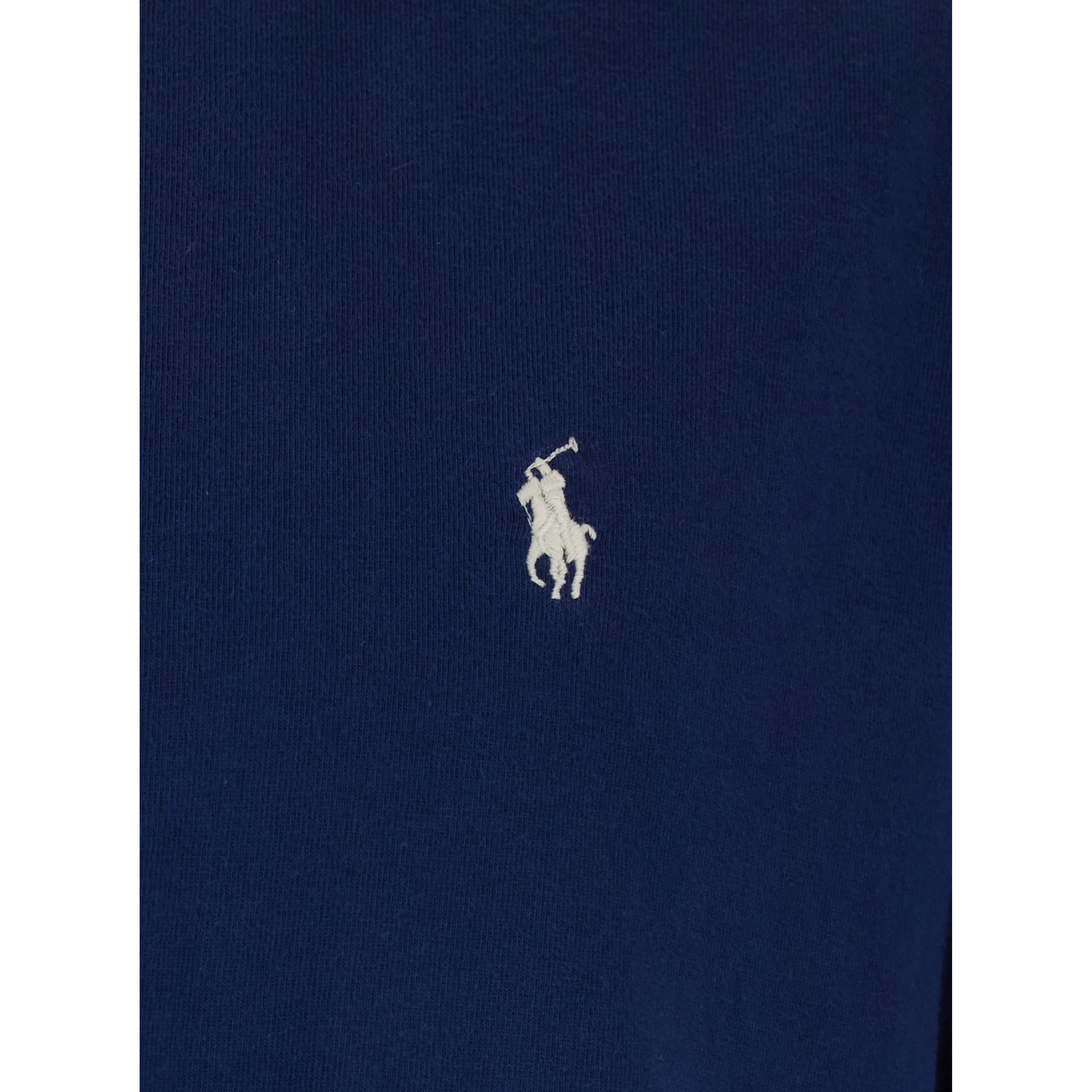 Classic Fit Blue T-Shirt Crew Neck with Pony Embroidery in Cotton Men