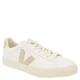 White and Beige Sneakers with Logo Details in Leather Man