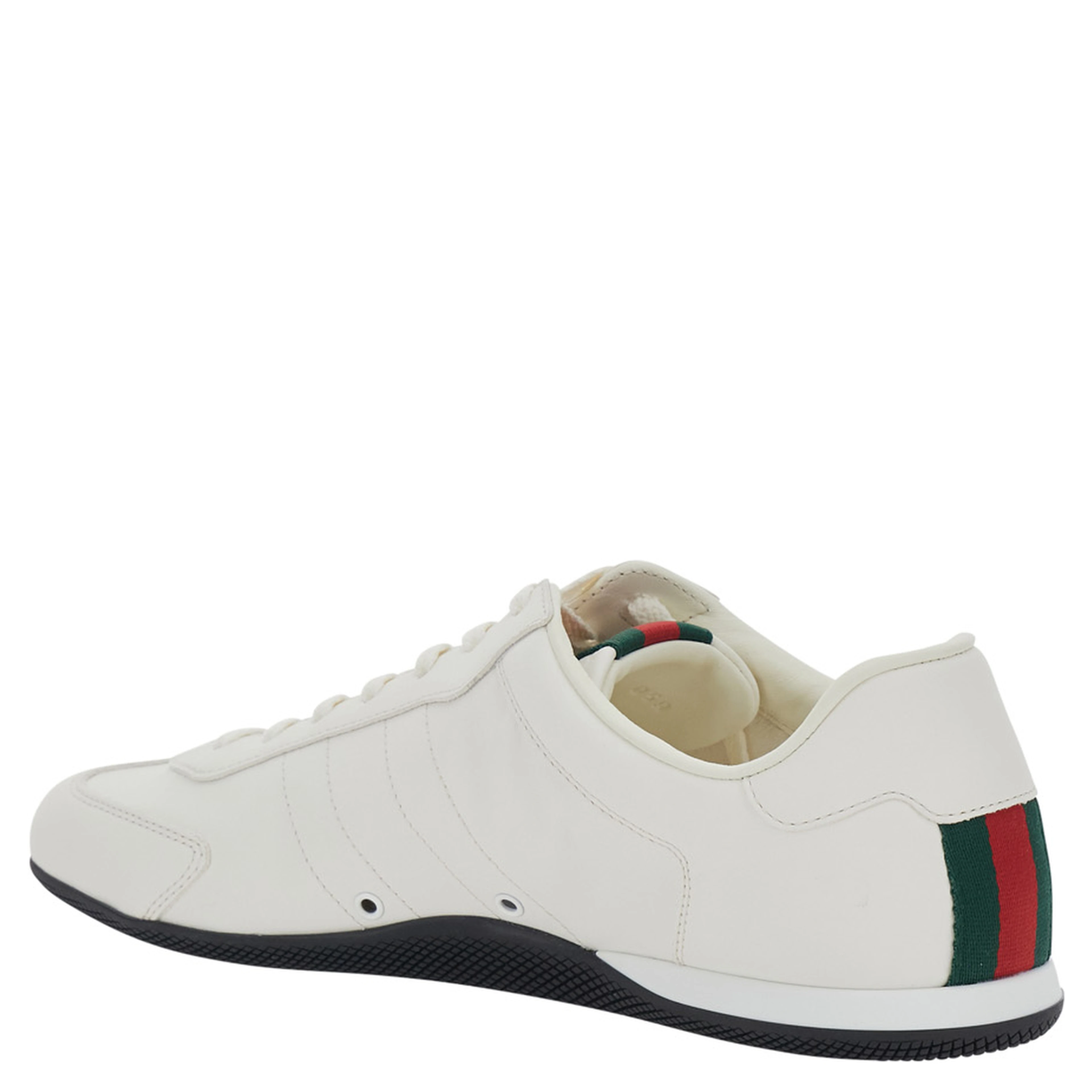 Elan New White Sneakers with Web detail on the Back in Leather Man