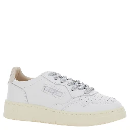 Medalist White Low Top Sneakers with Lace Closure in Leather Woman