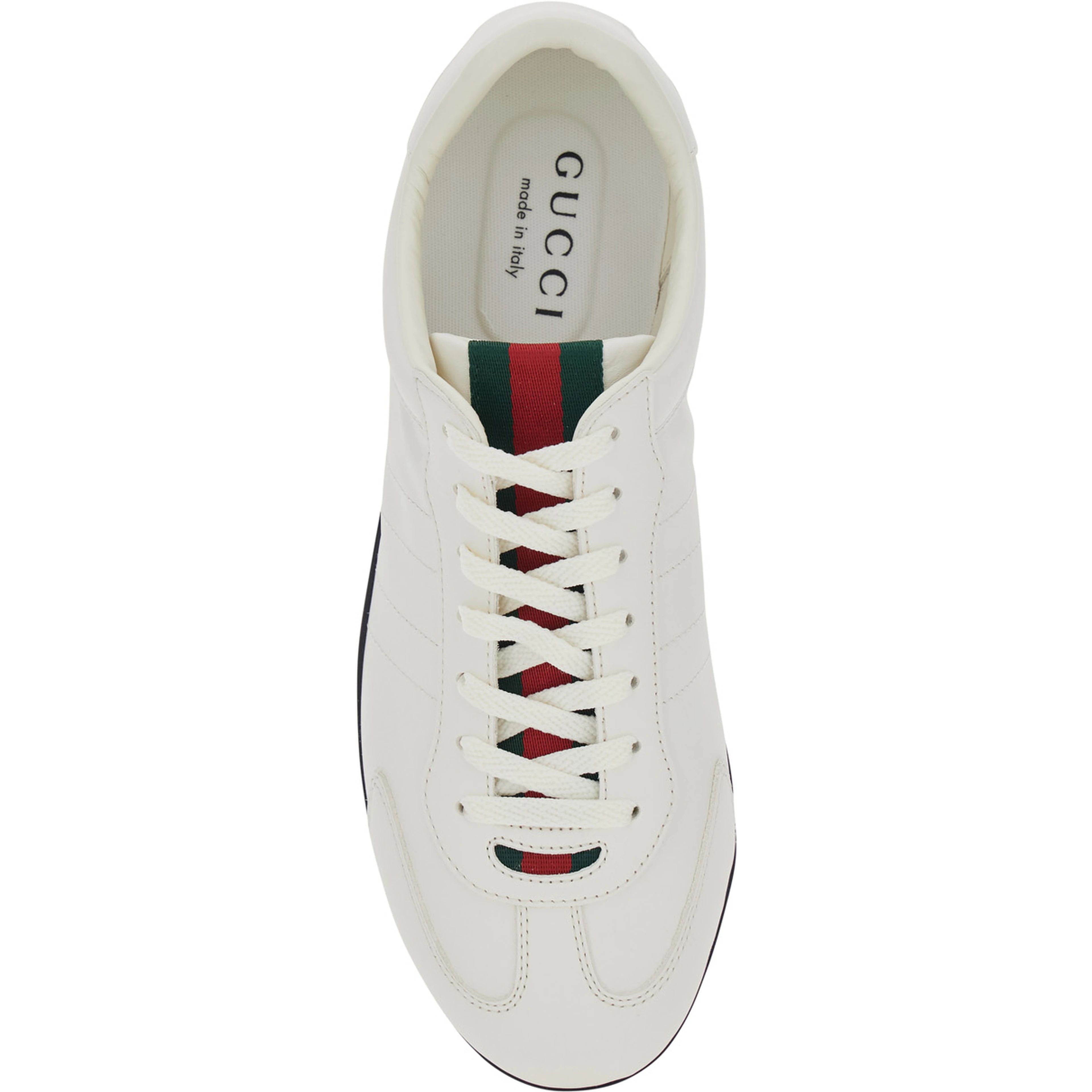 Elan New White Sneakers with Web detail on the Back in Leather Man