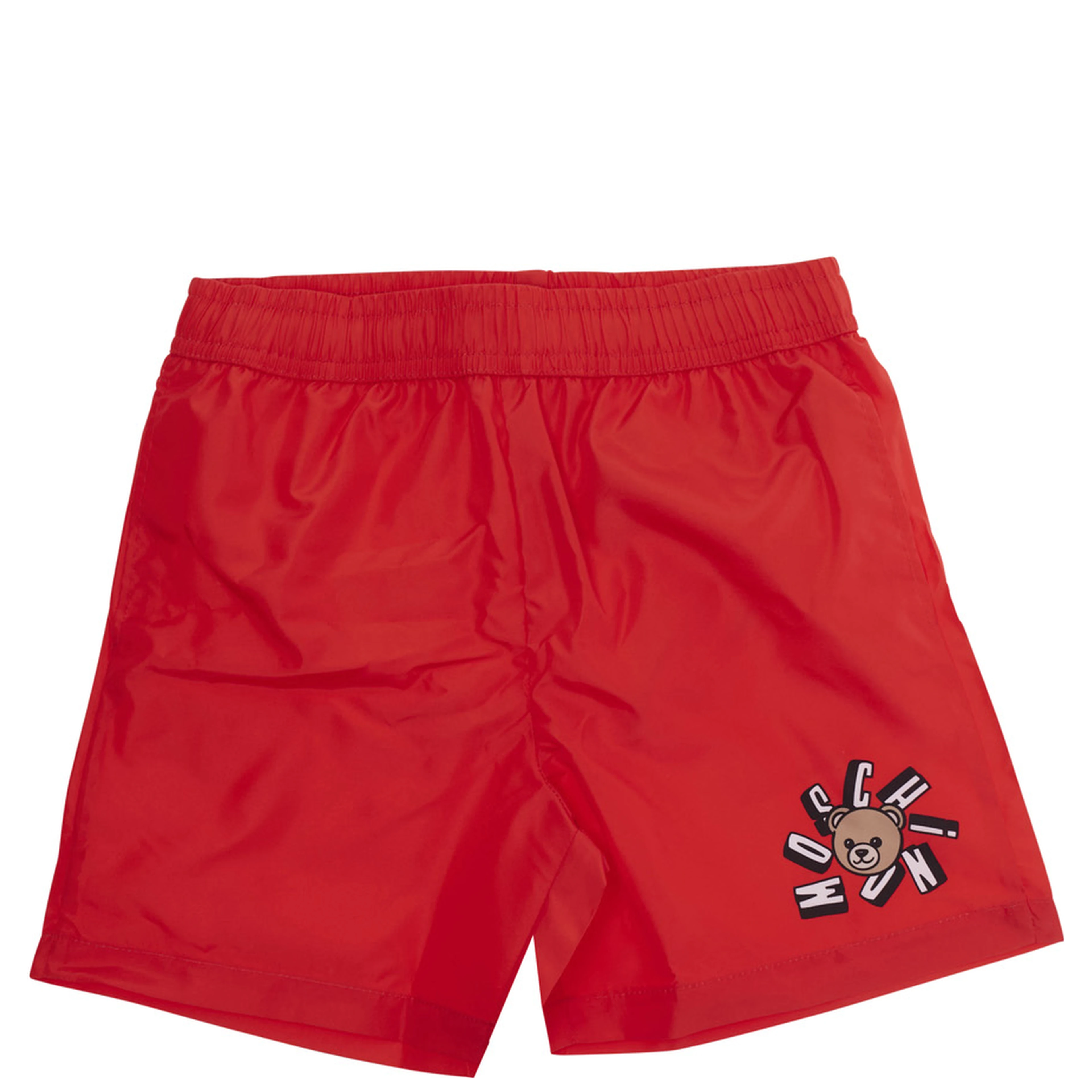 red Swim shorts with elasticated waist and logo on the front in tech fabric boy